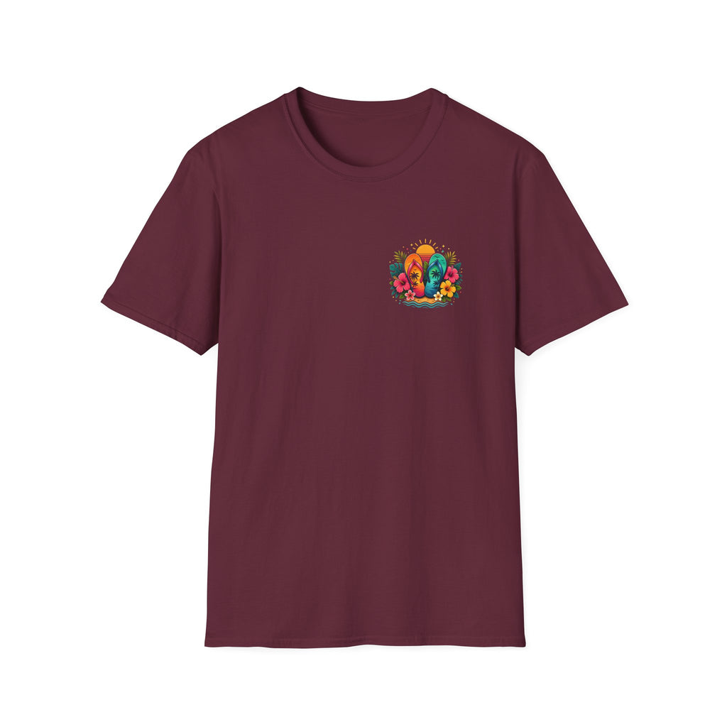 Floral Surf Chest Print T-Shirt — Cute Beach Gift for Women Graphic Tee