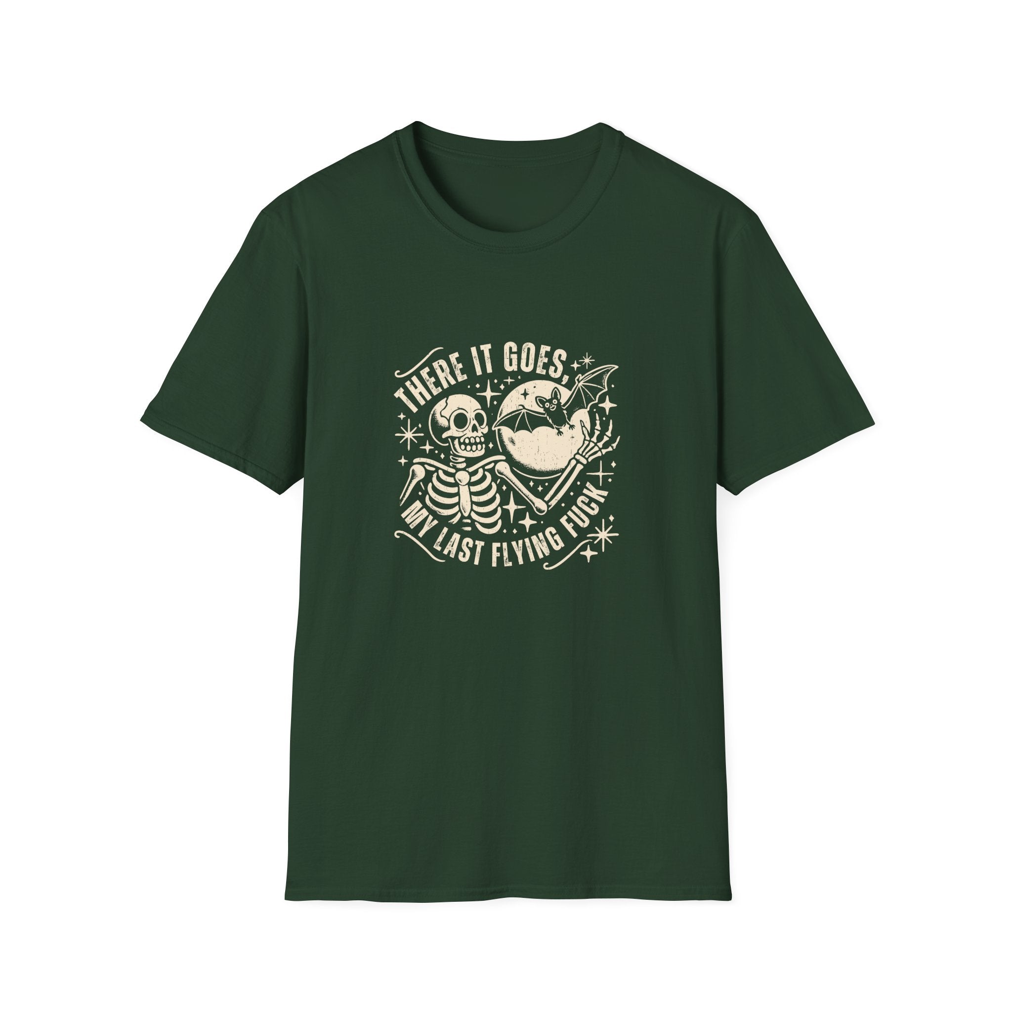 There It Goes Skull Moon & Bat T-Shirt — Cute Halloween Gift for Women Graphic Tee