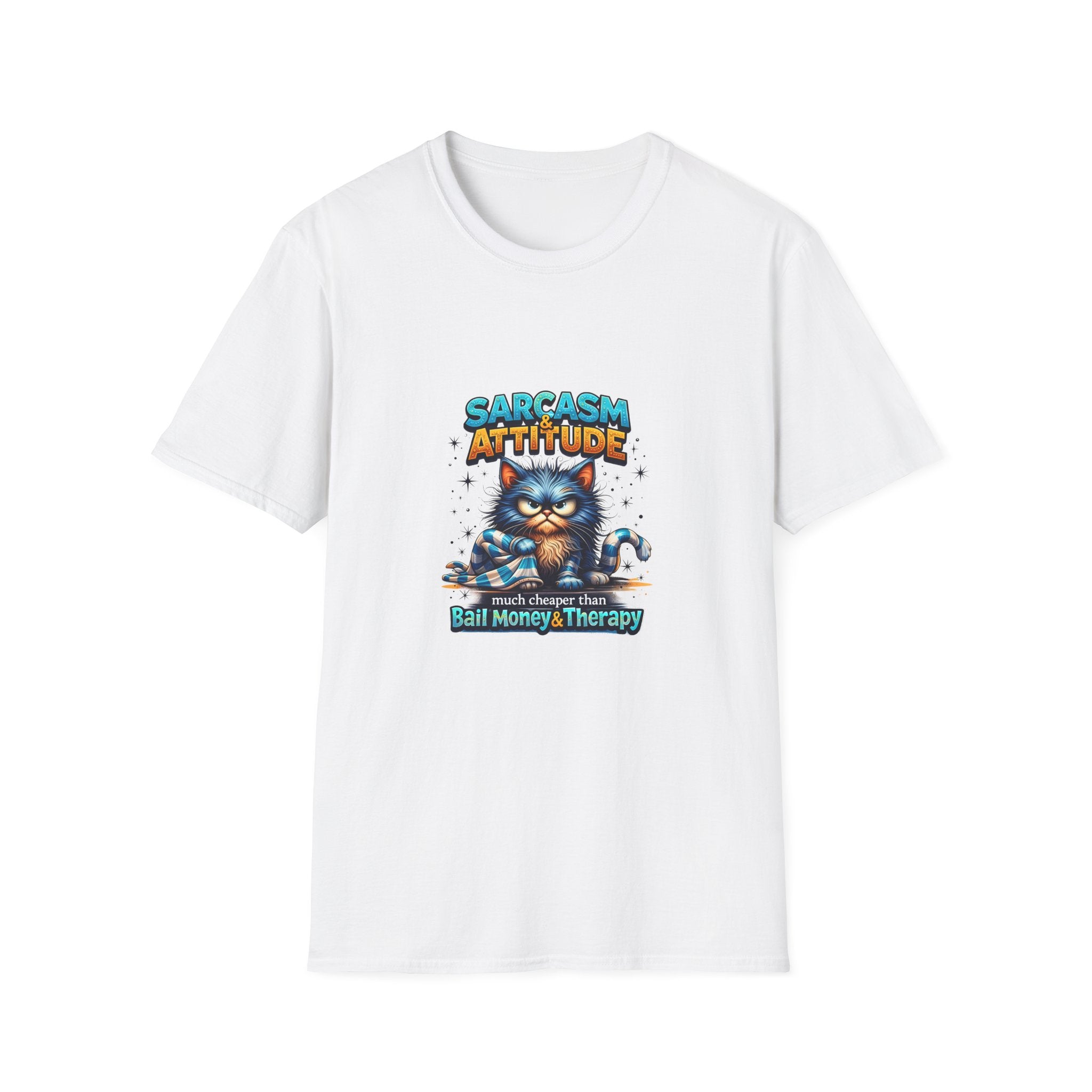 Sarcasm & Attitude Grumpy Cat T-Shirt — Funny Sarcastic Gift for Her Graphic Tee