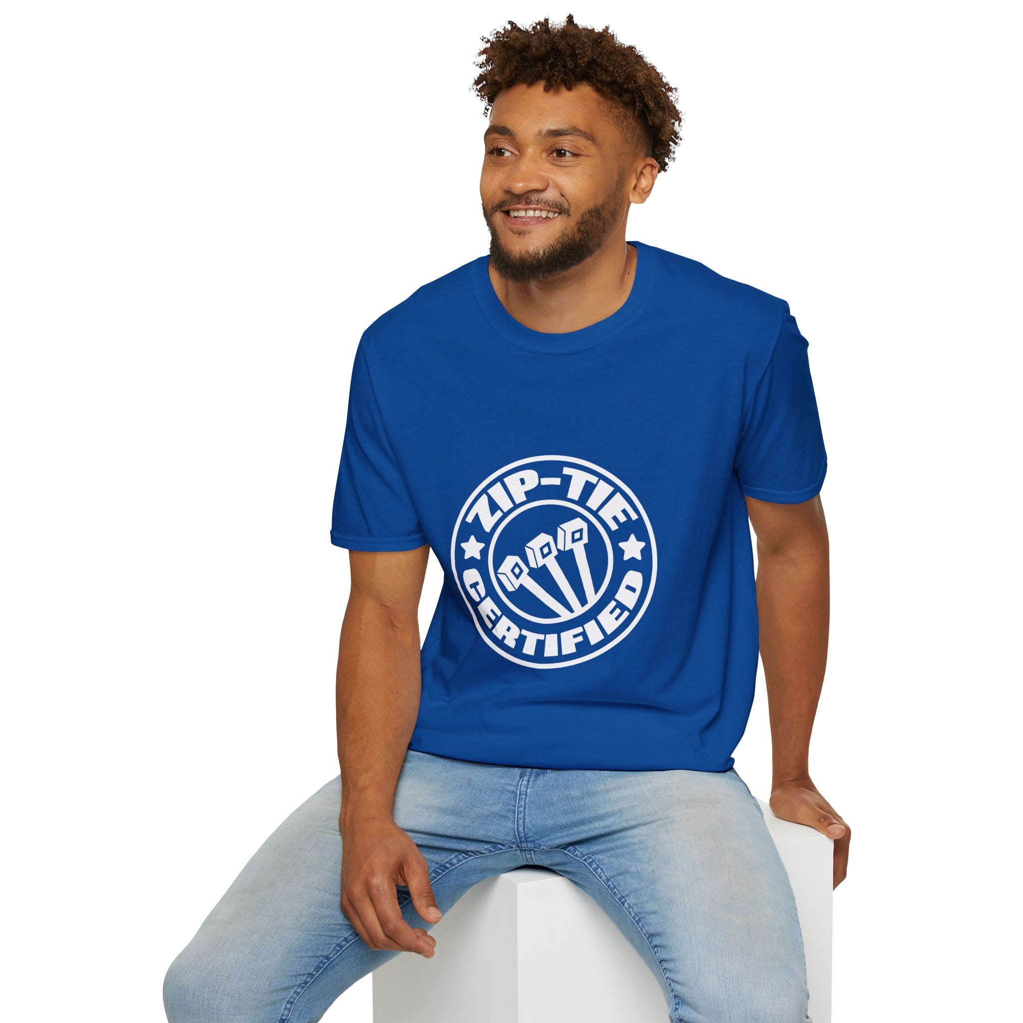 Zip-Tie Certified T-Shirt — Funny Handyman Gift for Him Bold Graphic Tee