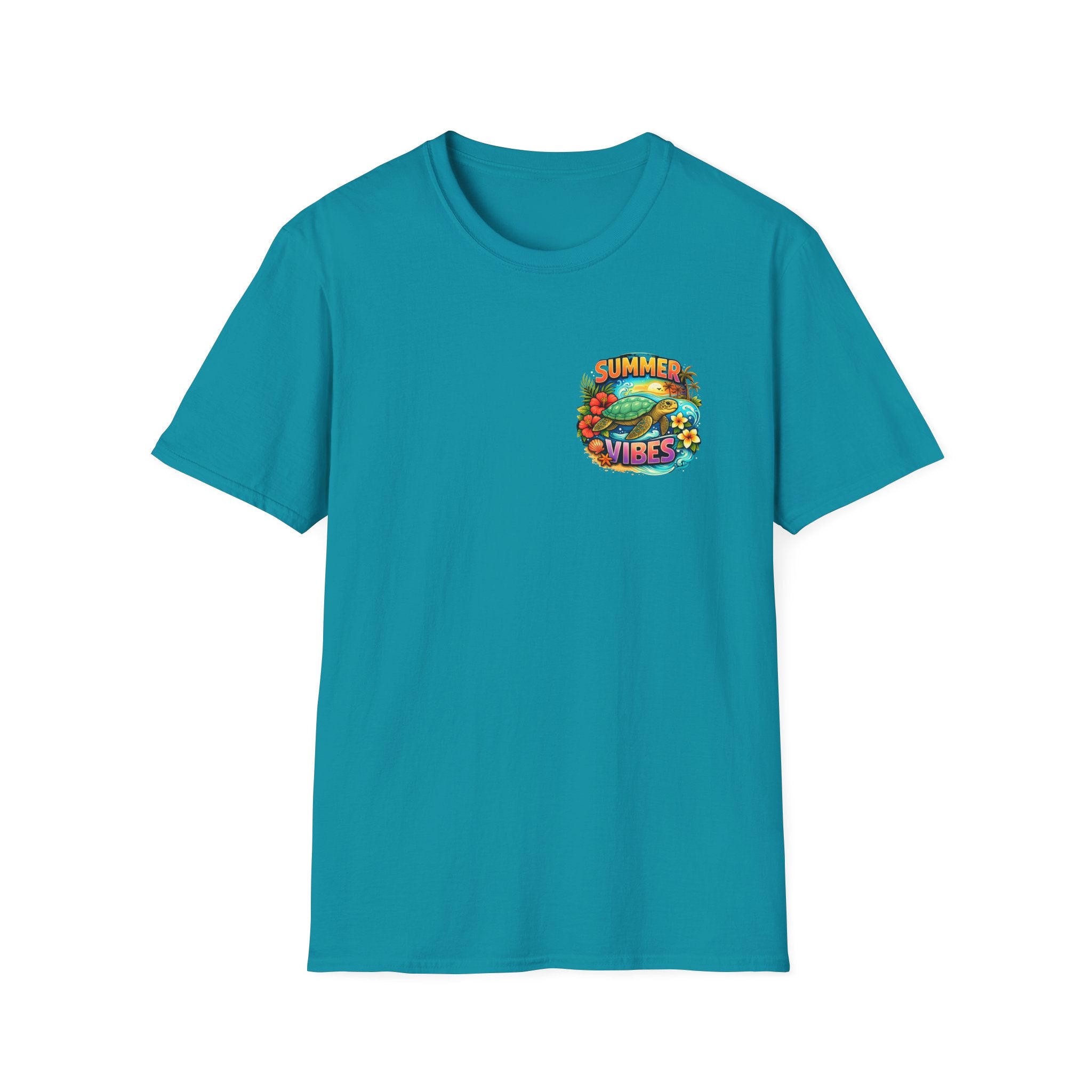 Summer Vibes Sea Turtle T-Shirt — Cute Beach Gift for Women Surf Floral Graphic Tee