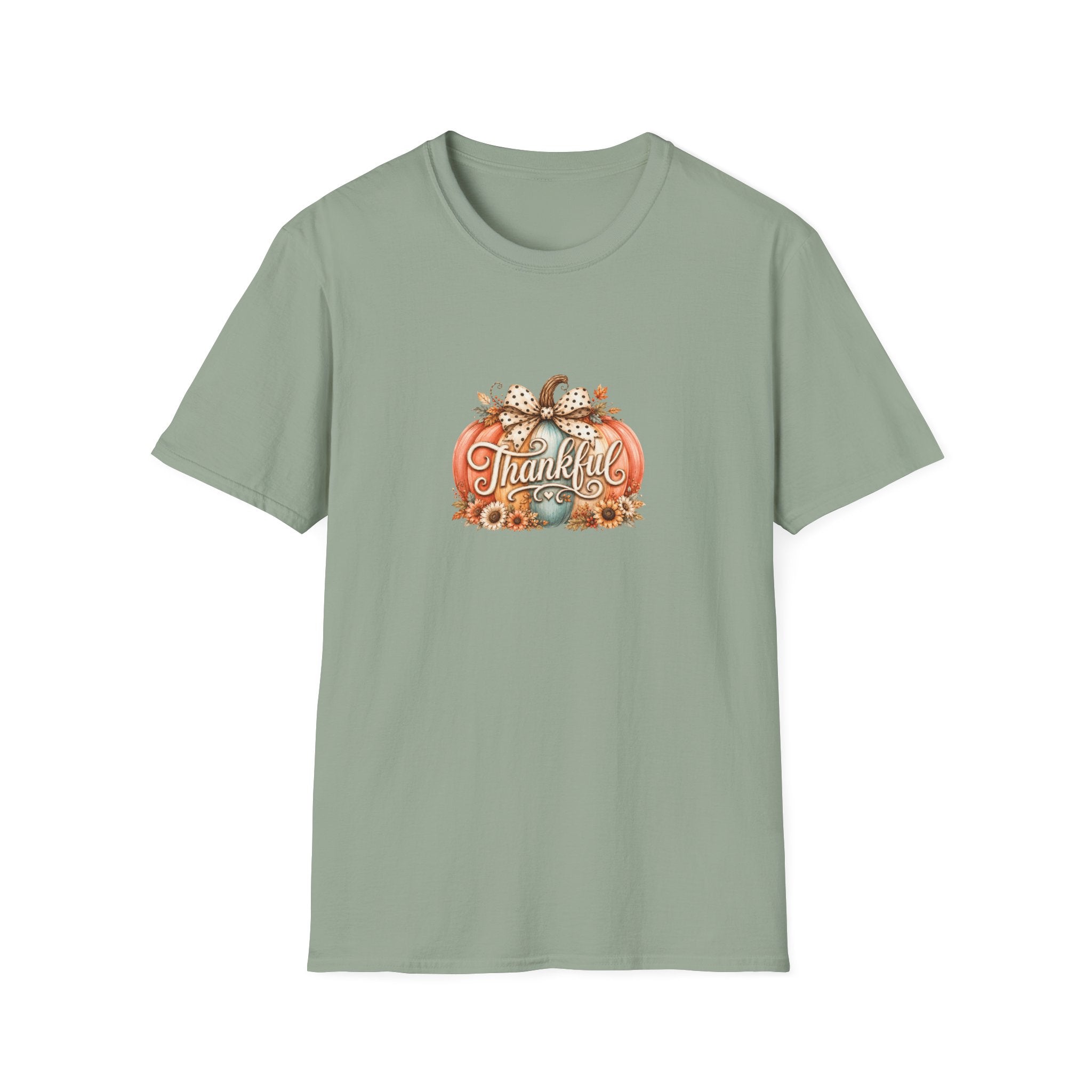 Thankful Pumpkin T-Shirt — Cute Fall Thanksgiving Gift for Women Graphic Tee