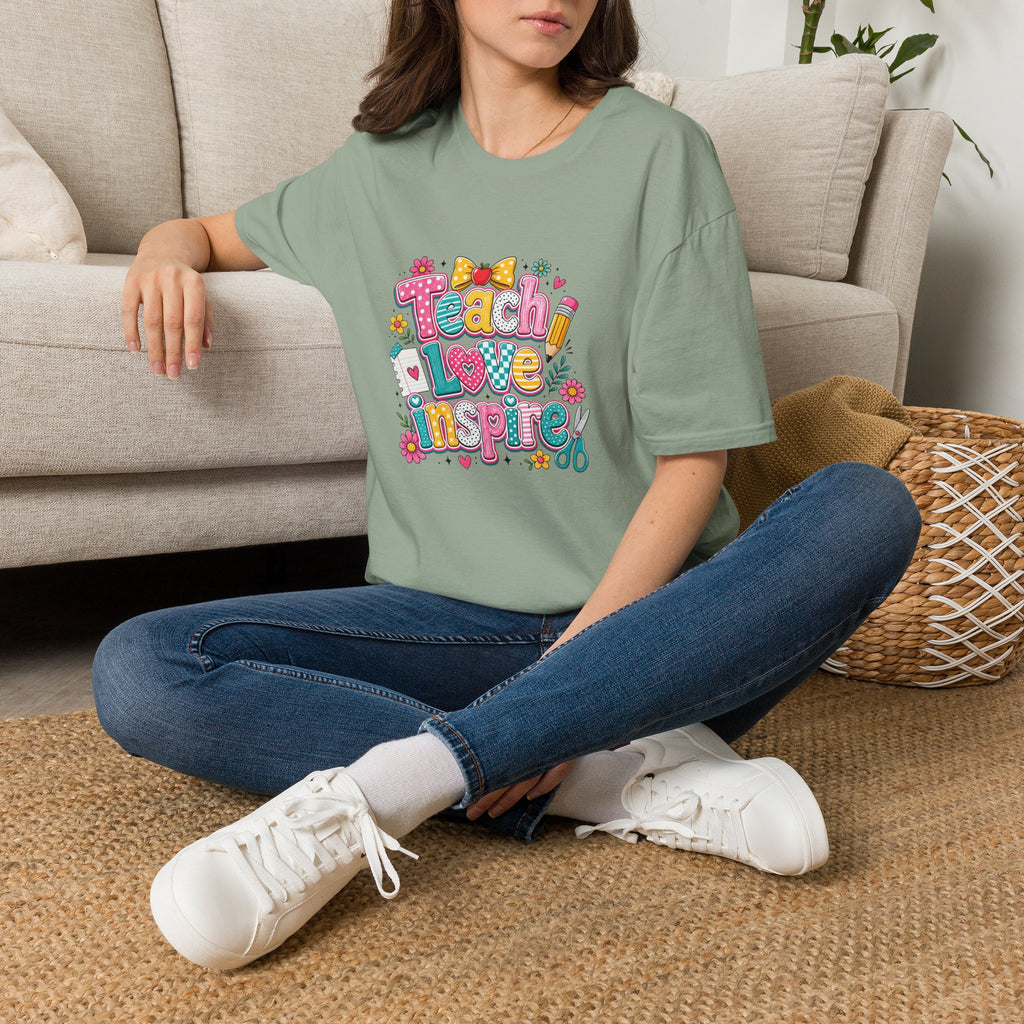 Teach Love Inspire T-Shirt — Cute Colorful Teacher Gift School Appreciation Tee