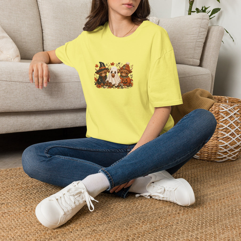 Halloween Cows Trio T-Shirt — Cute Funny Gift for Her Ghost & Pumpkin Fall Tee