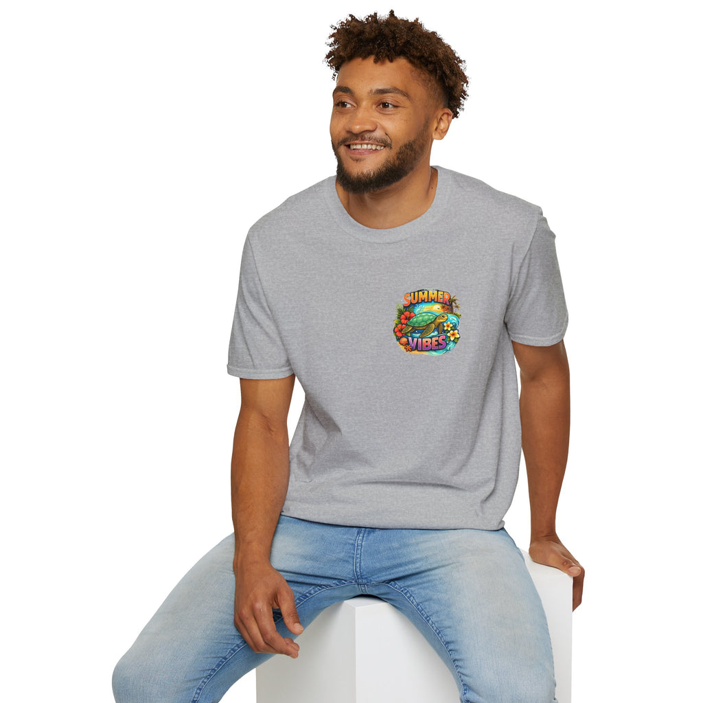 Summer Vibes Sea Turtle T-Shirt — Cute Beach Gift for Women Surf Floral Graphic Tee
