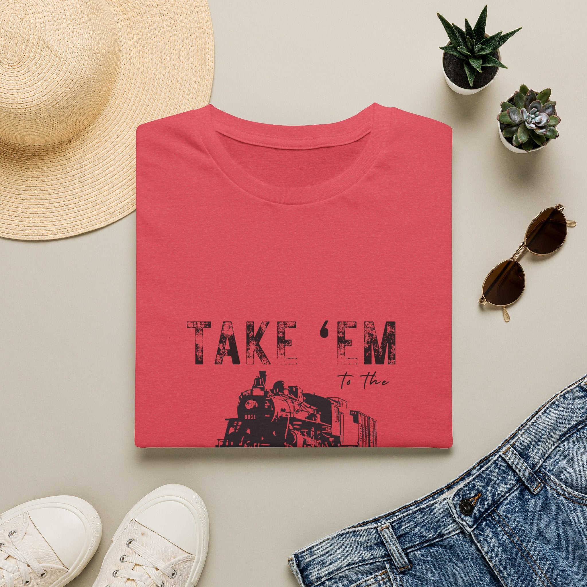 Take 'Em to the Train Station T-Shirt — Funny Sarcastic Gift Vintage Engine Graphic Tee