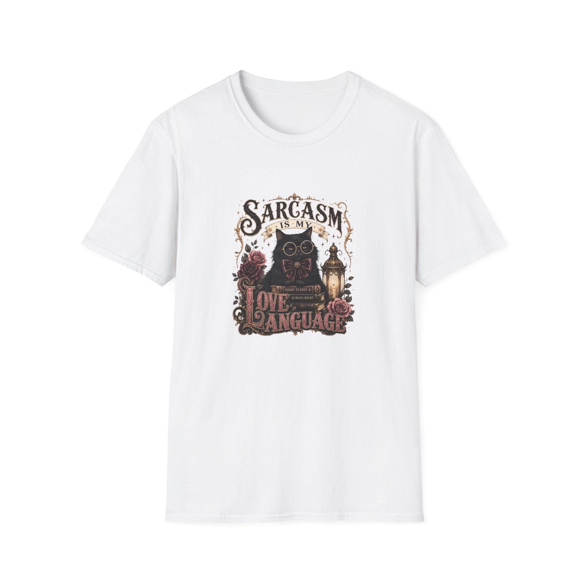 Sarcasm Is My Love Language Cat T-Shirt — Funny Gift for Her Vintage Graphic Tee