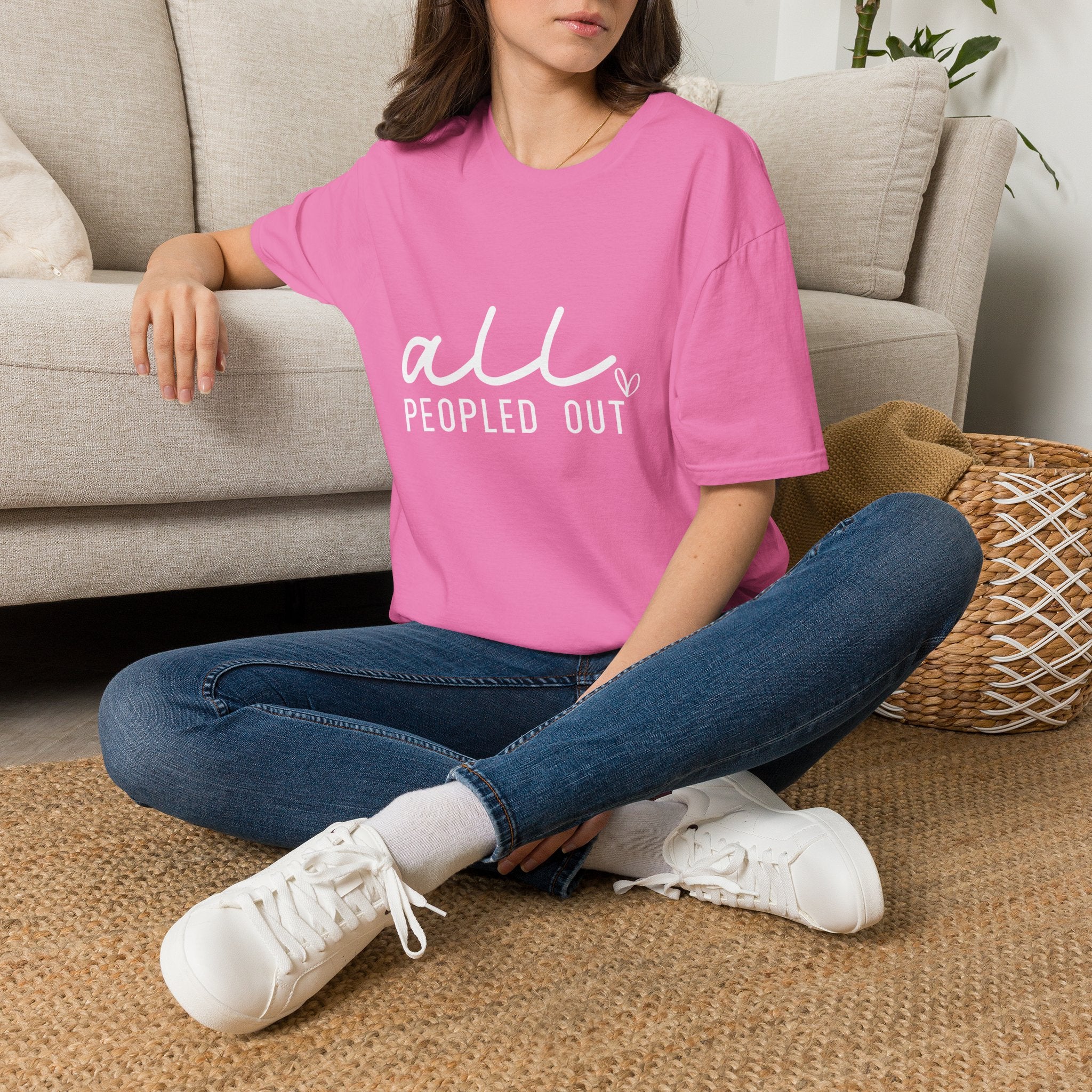 All Peopled Out T-Shirt — Funny Introvert Gift for Her Sarcastic Anti-Social Tee
