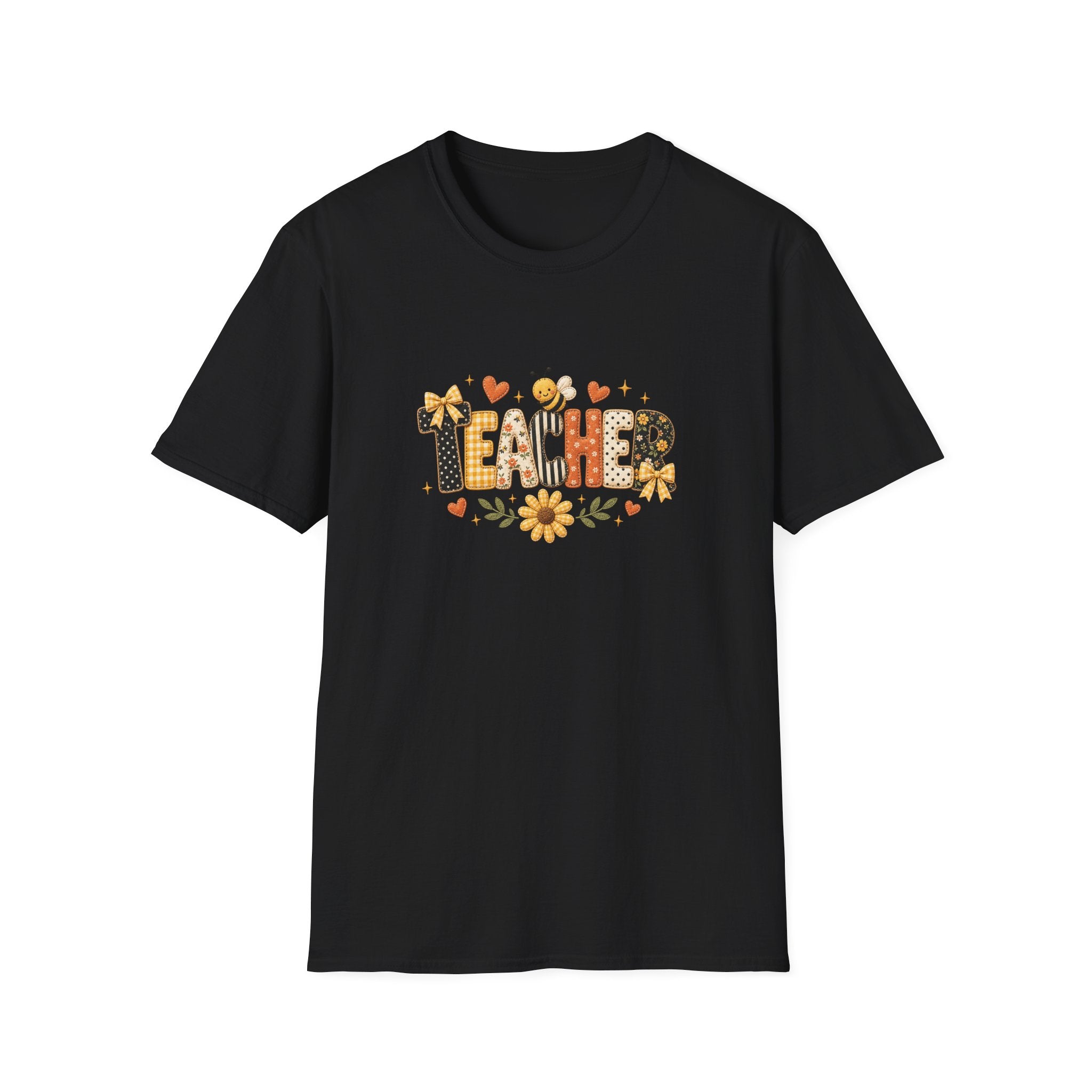 Teacher Floral Bee T-Shirt — Cute Back-to-School Gift for Teachers Graphic Tee