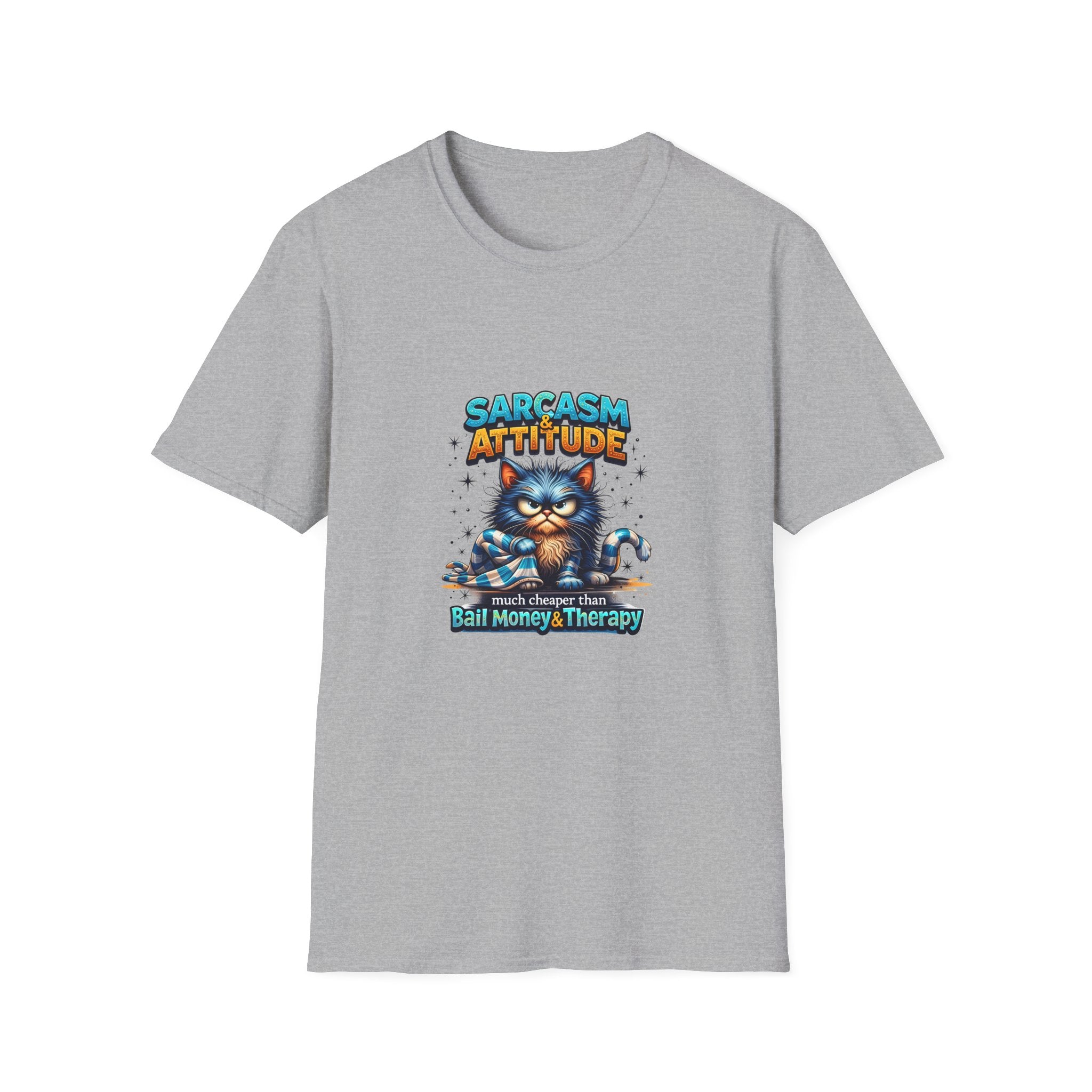 Sarcasm & Attitude Grumpy Cat T-Shirt — Funny Sarcastic Gift for Her Graphic Tee