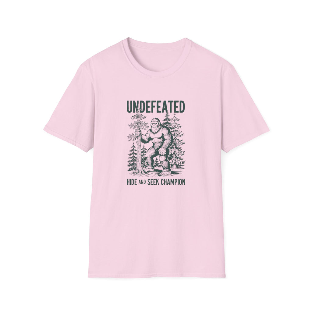 Undefeated Bigfoot T-Shirt — 'Hide and Seek Champion' Graphic Tee