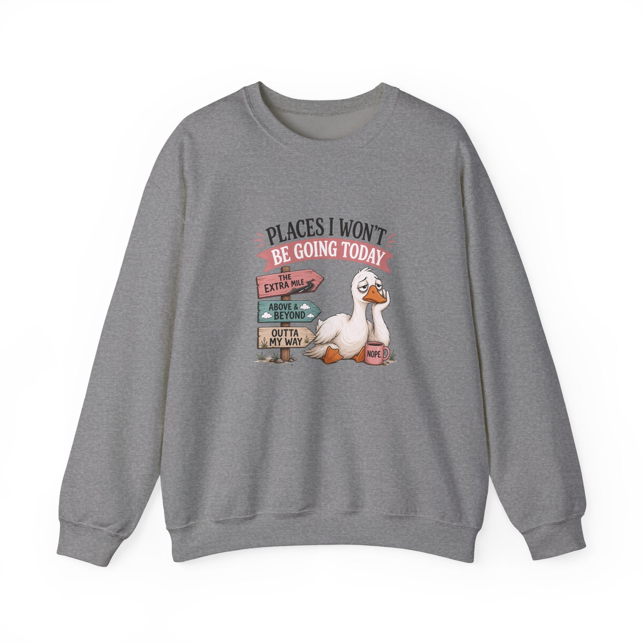 Places I Won't Be Going Today Goose Sweatshirt — Funny Introvert Gift for Her Crewneck
