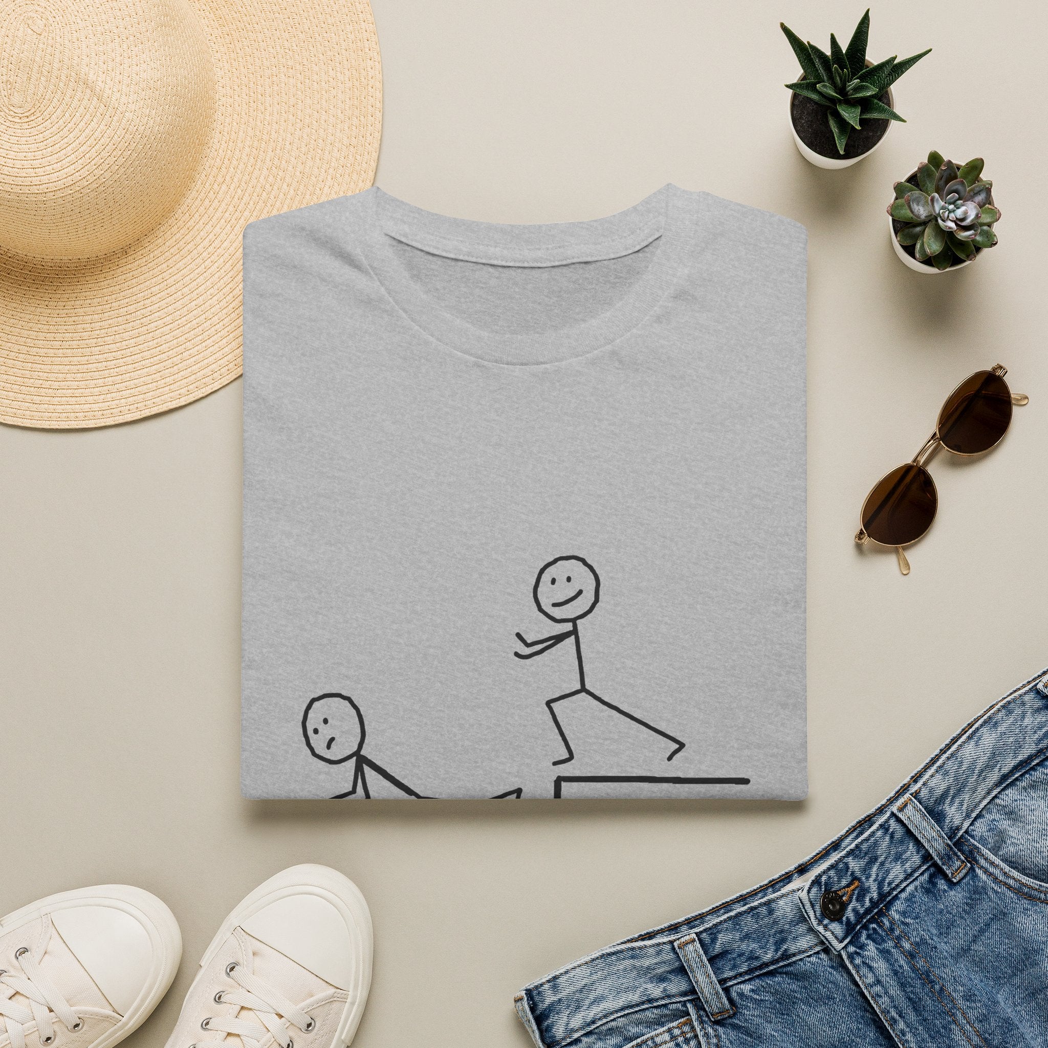 T-Shirt — "Some People Just Need a Pat on the Back" Stick Figure Humor Tee