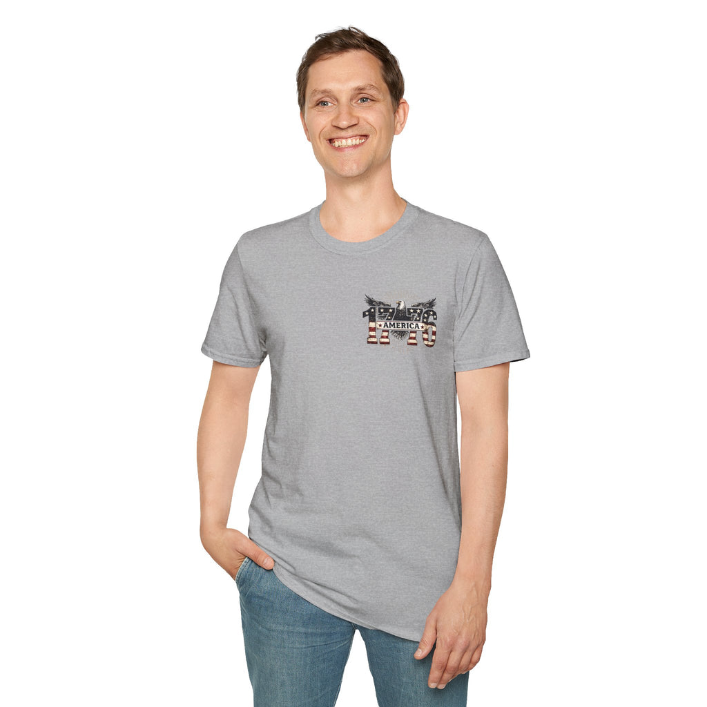 1776 American Flag Eagle T-Shirt — Vintage Patriotic Gift for Him Fourth of July Tee