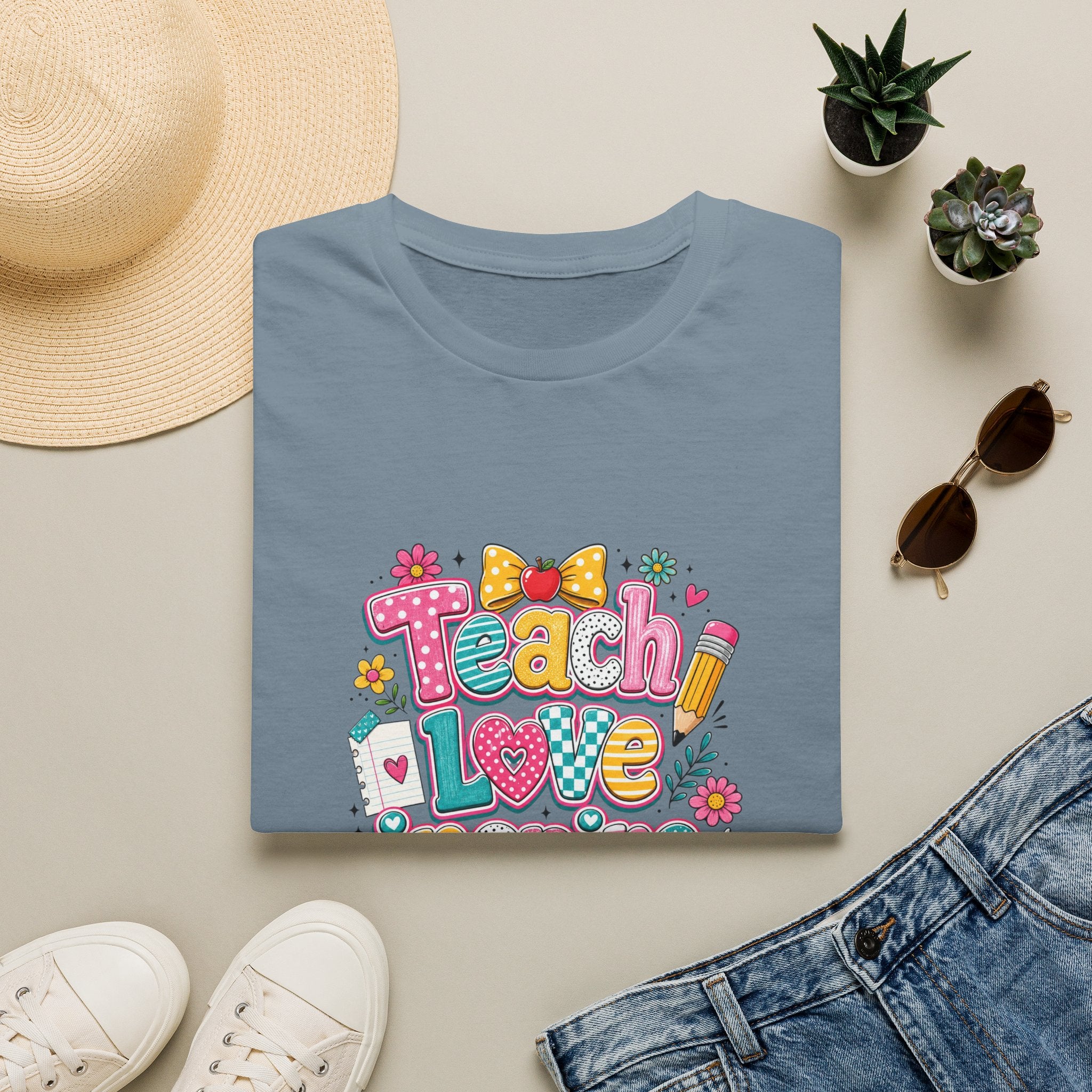 Teach Love Inspire T-Shirt — Cute Colorful Teacher Gift School Appreciation Tee