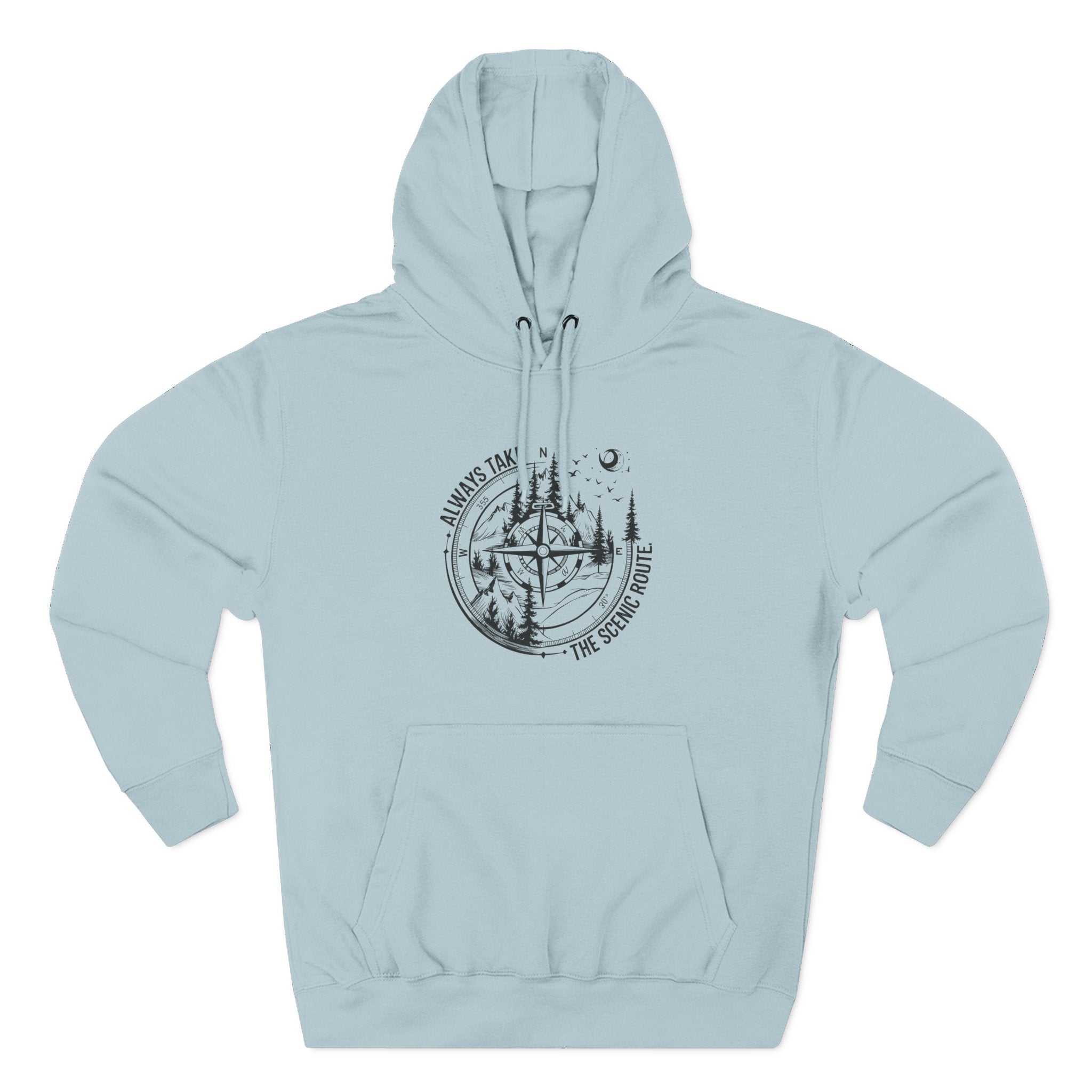 Hoodie — "Always Take the Scenic Route" Camping Graphic Pullover