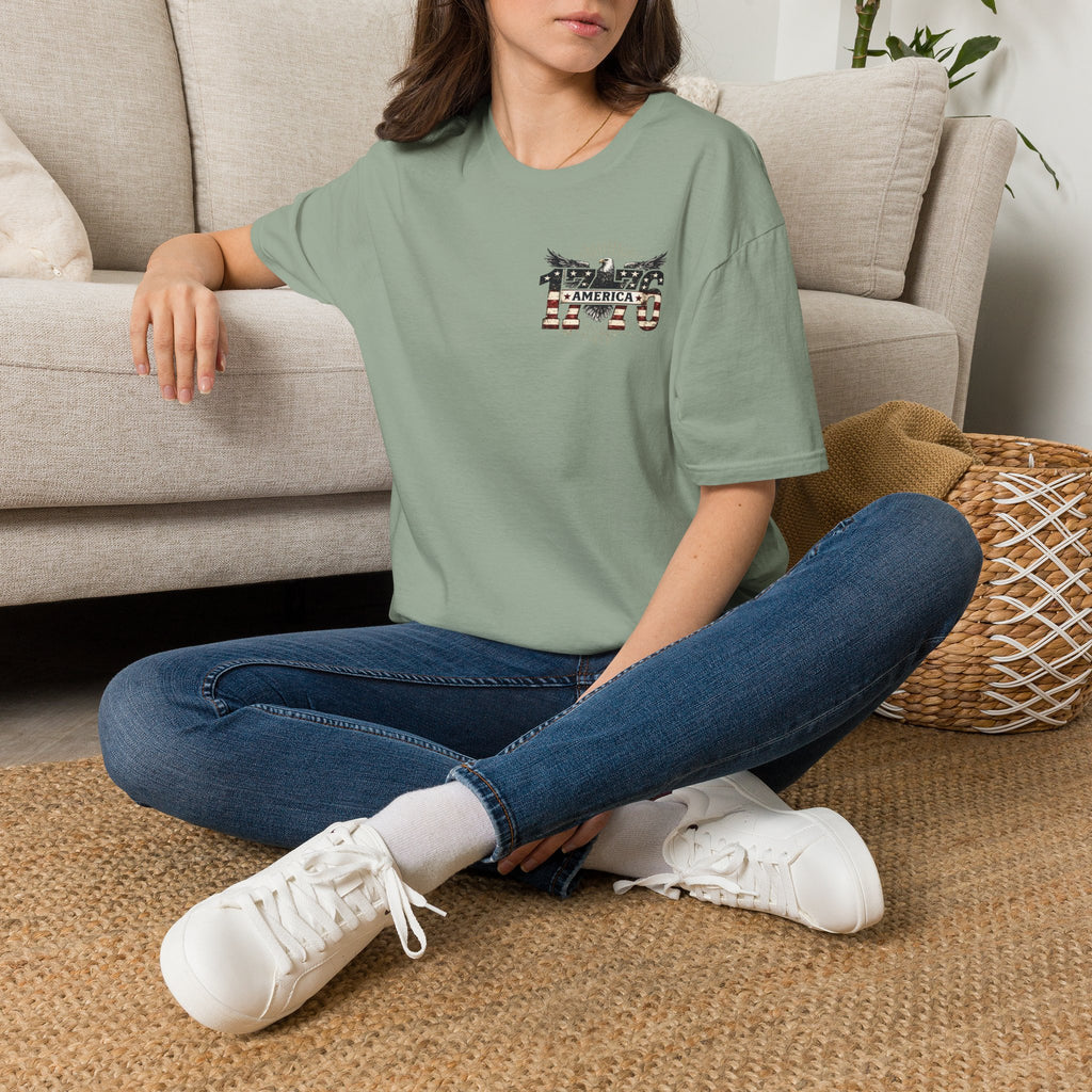 1776 American Flag Eagle T-Shirt — Vintage Patriotic Gift for Him Fourth of July Tee