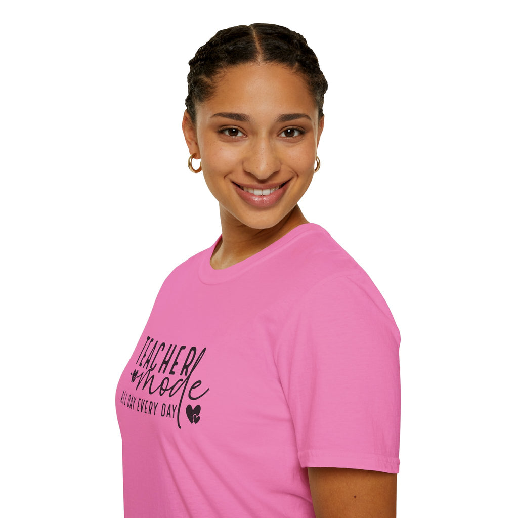 Teacher Mode All Day Every Day T-Shirt — Funny Teacher Gift Appreciation Graphic Tee
