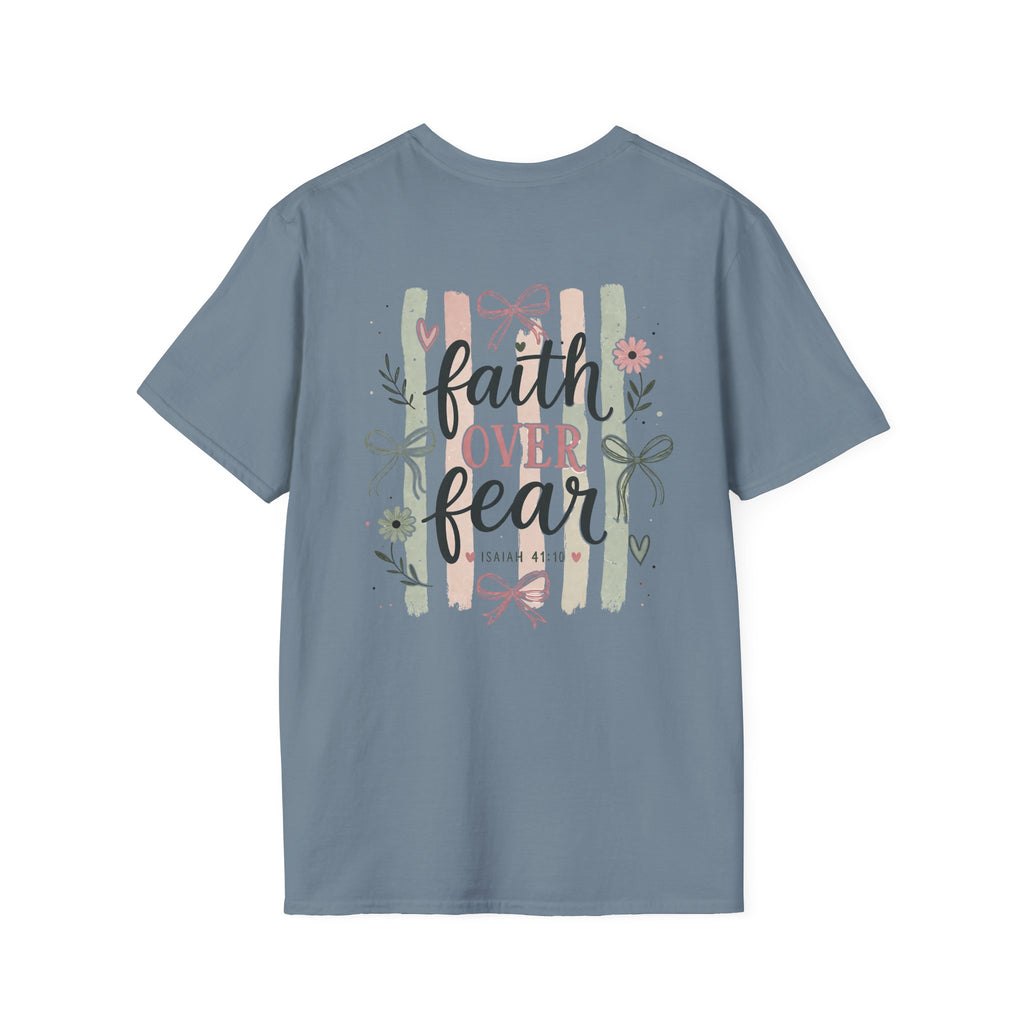 Faith Over Fear T-Shirt — Inspirational Christian Gift for Women Everyday Graphic Tee