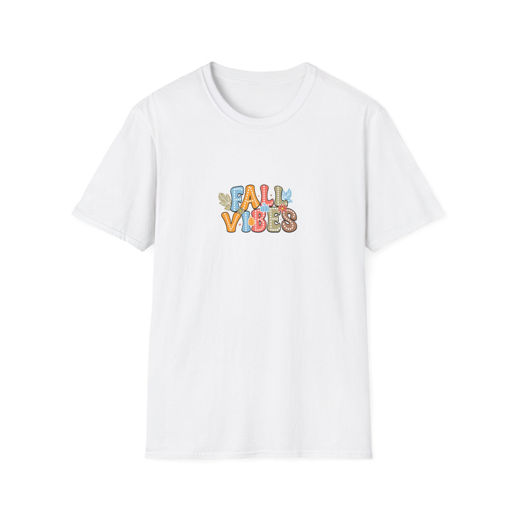 Fall Vibes Colorful Autumn T-Shirt — Cute Fall Gift for Women Graphic Tee
