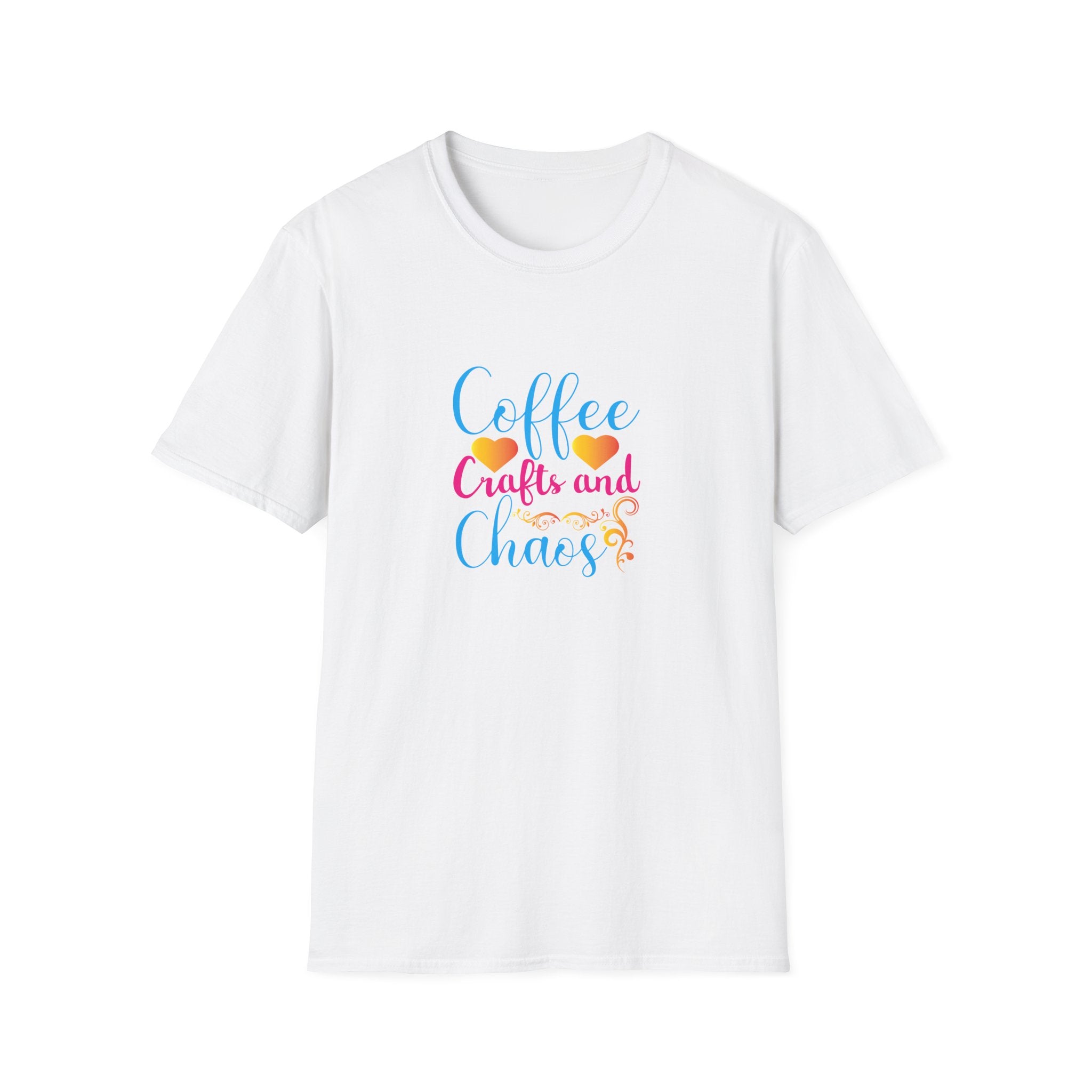 Coffee Crafts and Chaos T-Shirt — Funny Gift for Crafty Women Sarcastic Graphic Tee