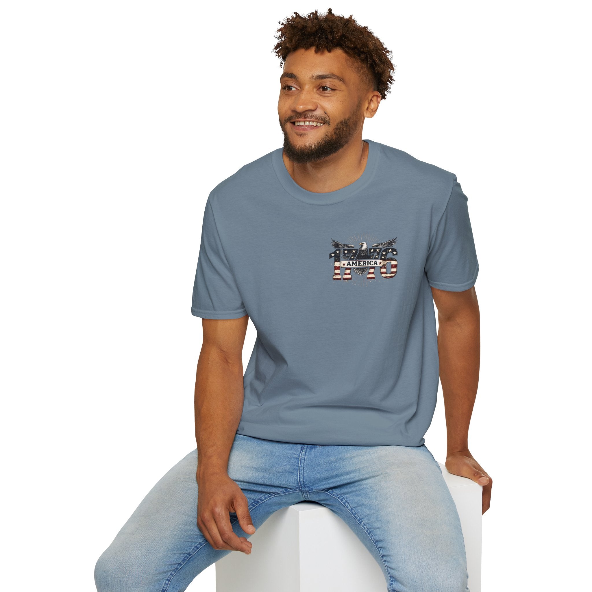 1776 American Flag Eagle T-Shirt — Vintage Patriotic Gift for Him Fourth of July Tee