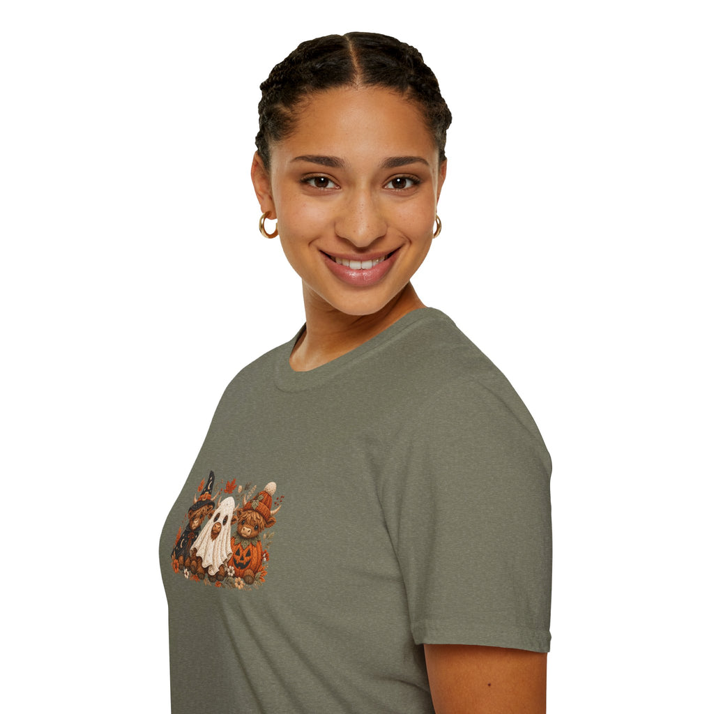 Halloween Cows Trio T-Shirt — Cute Funny Gift for Her Ghost & Pumpkin Fall Tee
