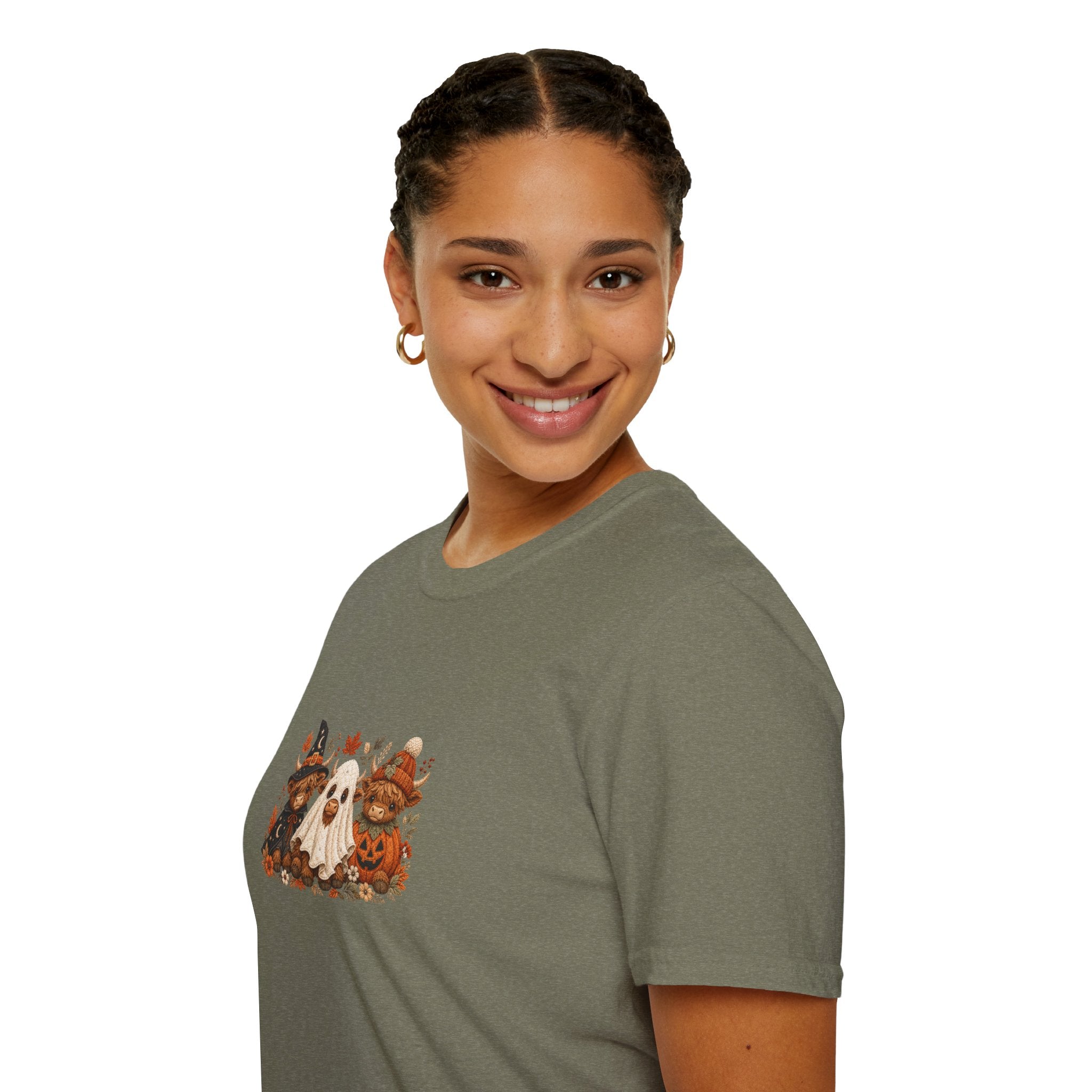 Halloween Cows Trio T-Shirt — Cute Funny Gift for Her Ghost & Pumpkin Fall Tee