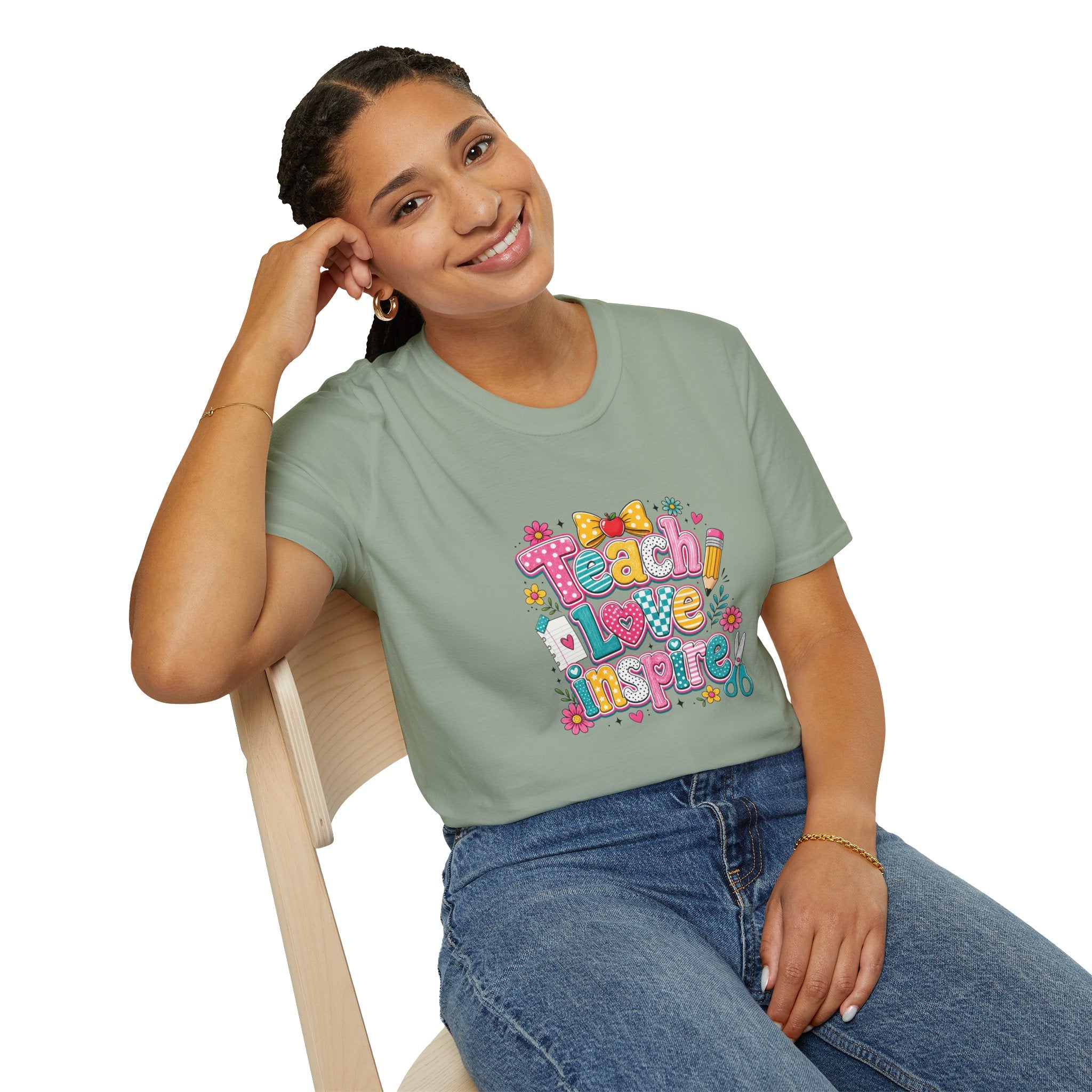 Teach Love Inspire T-Shirt — Cute Colorful Teacher Gift School Appreciation Tee