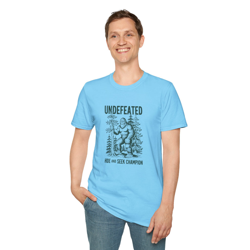 Undefeated Bigfoot T-Shirt — 'Hide and Seek Champion' Graphic Tee