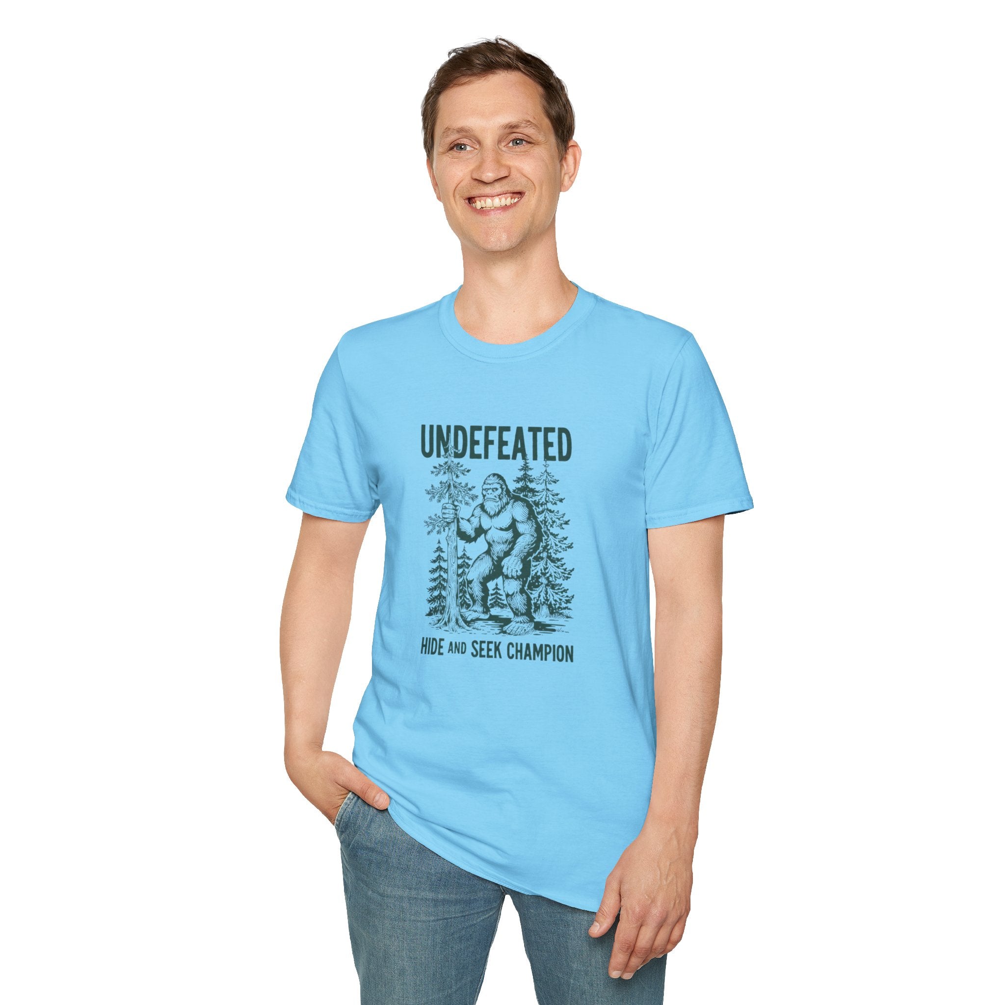 Undefeated Bigfoot T-Shirt — 'Hide and Seek Champion' Graphic Tee