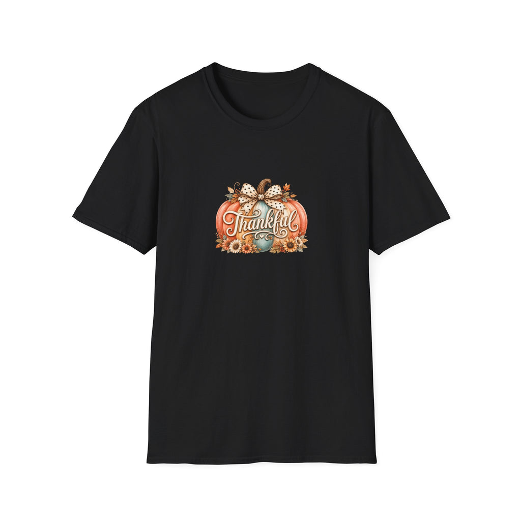 Thankful Pumpkin T-Shirt — Cute Fall Thanksgiving Gift for Women Graphic Tee