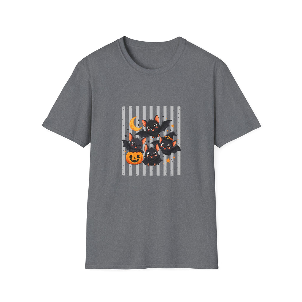 Halloween Bats Pumpkin Moon T-Shirt — Cute Spooky Gift for Women Graphic Tee