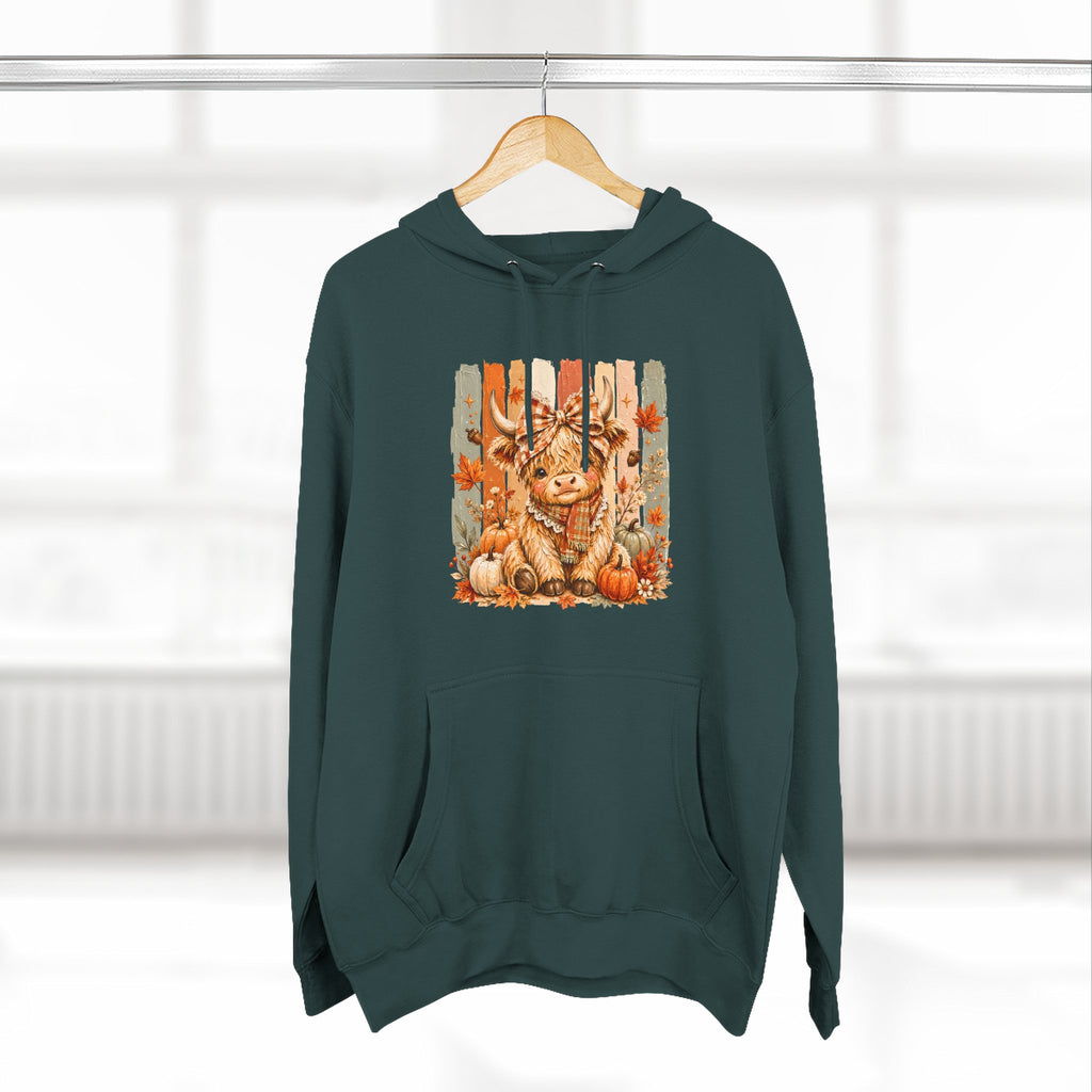 Autumn Pumpkin Cow Hoodie — Cute Fall Gift for Women Cozy Graphic Pullover