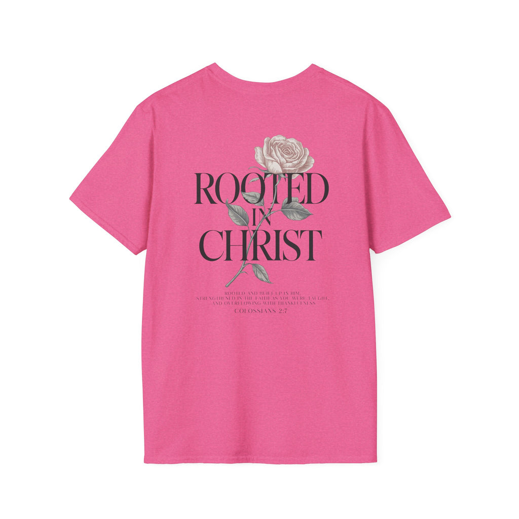 Rooted in Christ Floral T-Shirt — Christian Gift for Women Faith Graphic Tee