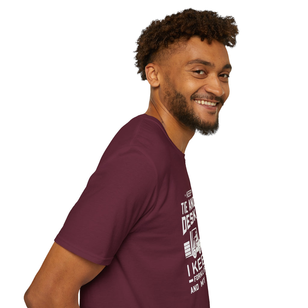 Keep Your Tie and Your Desk Job — Funny Forklift Truck T-Shirt