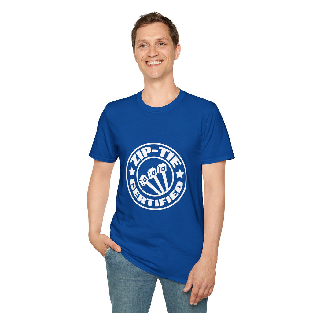 Zip-Tie Certified T-Shirt — Funny Handyman Gift for Him Bold Graphic Tee
