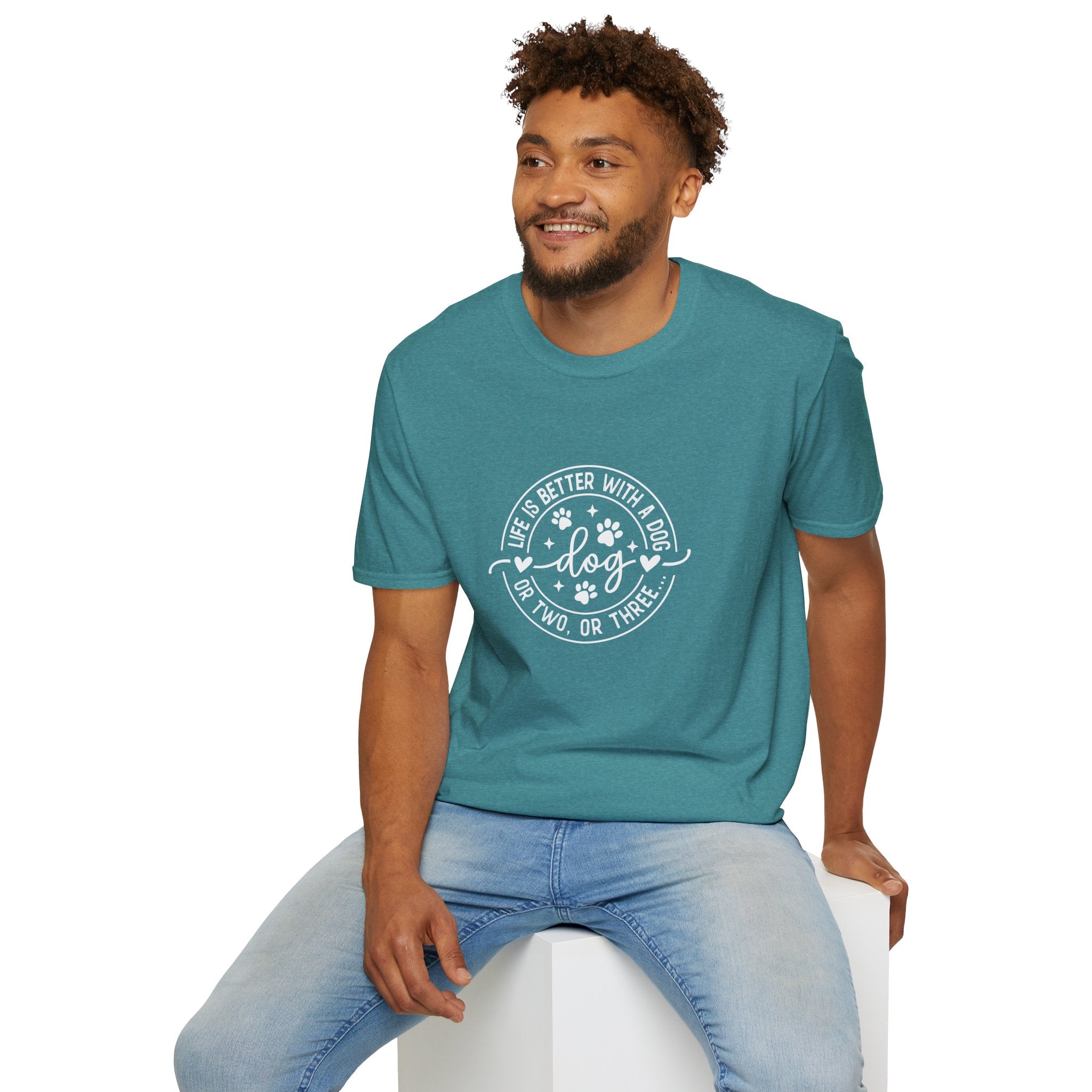 Life Is Better With a Dog T-Shirt — Funny Dog Lover Gift for Women Paw Print Tee