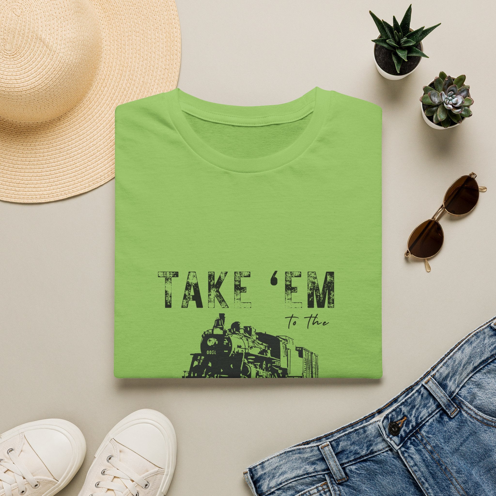 Take 'Em to the Train Station T-Shirt — Funny Sarcastic Gift Vintage Engine Graphic Tee