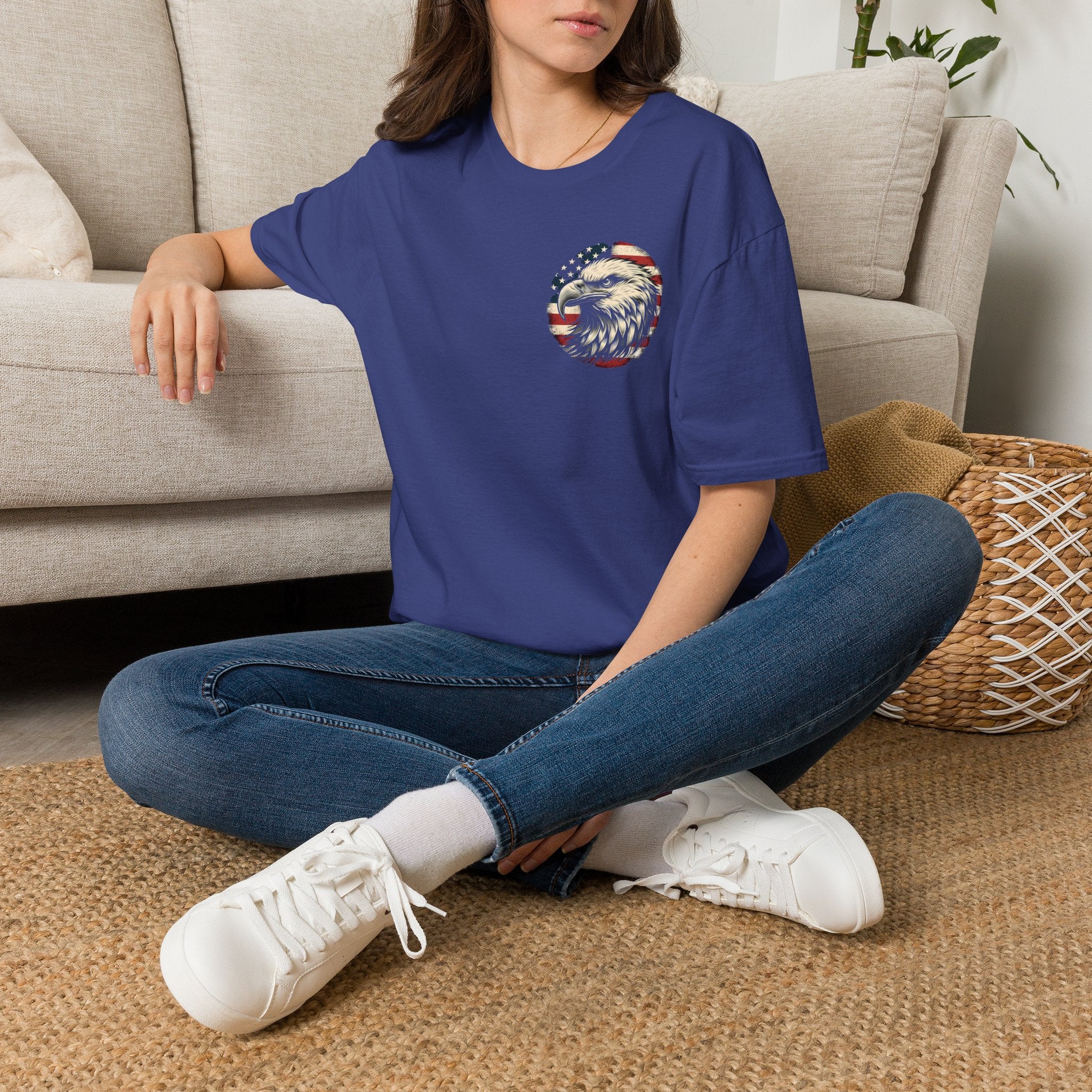 Patriotic Bald Eagle T-Shirt — American Flag Gift for Him Fourth of July Graphic Tee