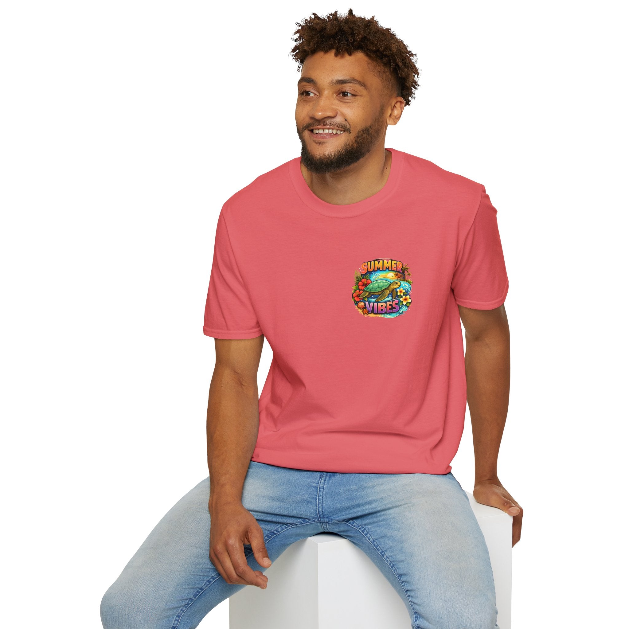 Summer Vibes Sea Turtle T-Shirt — Cute Beach Gift for Women Surf Floral Graphic Tee
