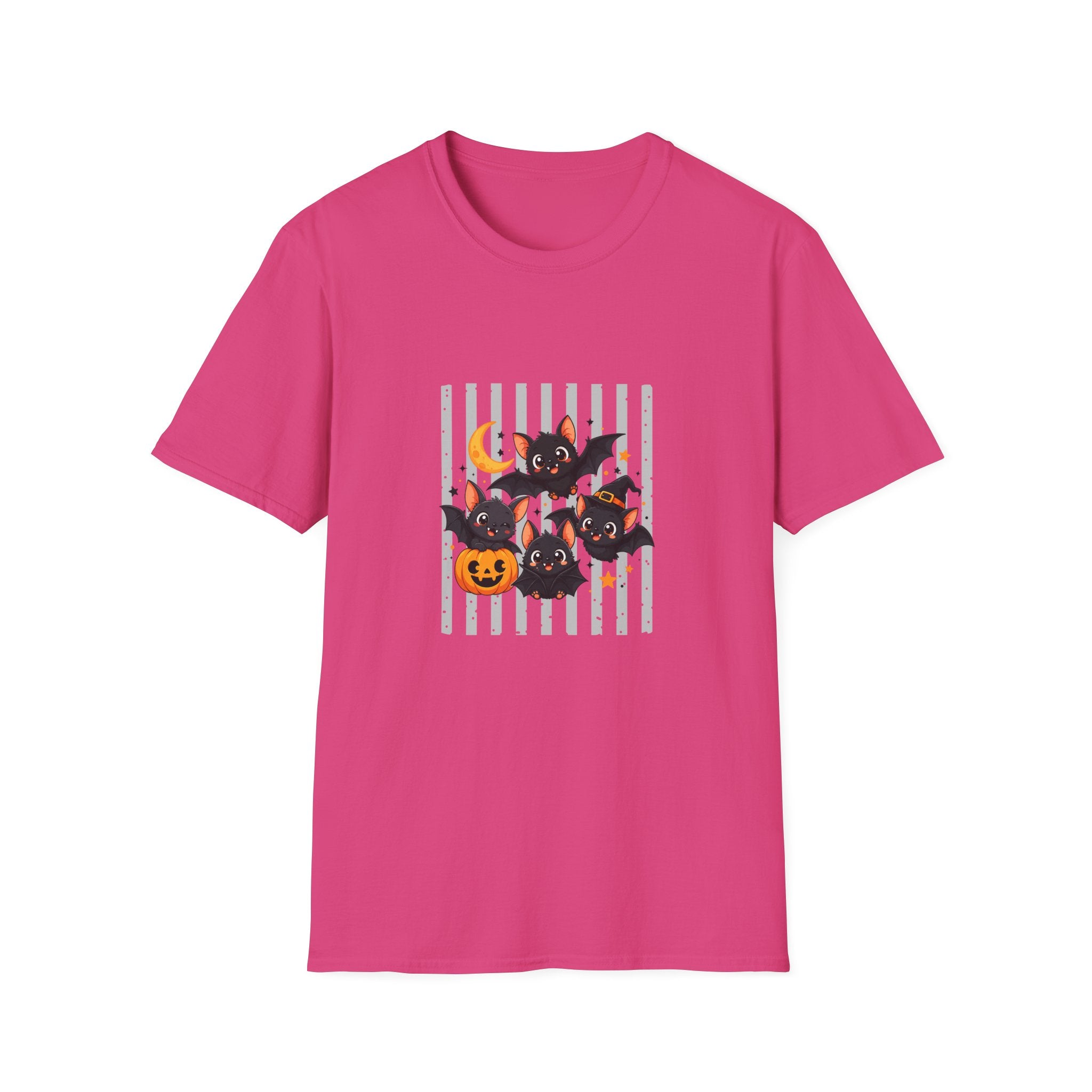 Halloween Bats Pumpkin Moon T-Shirt — Cute Spooky Gift for Women Graphic Tee