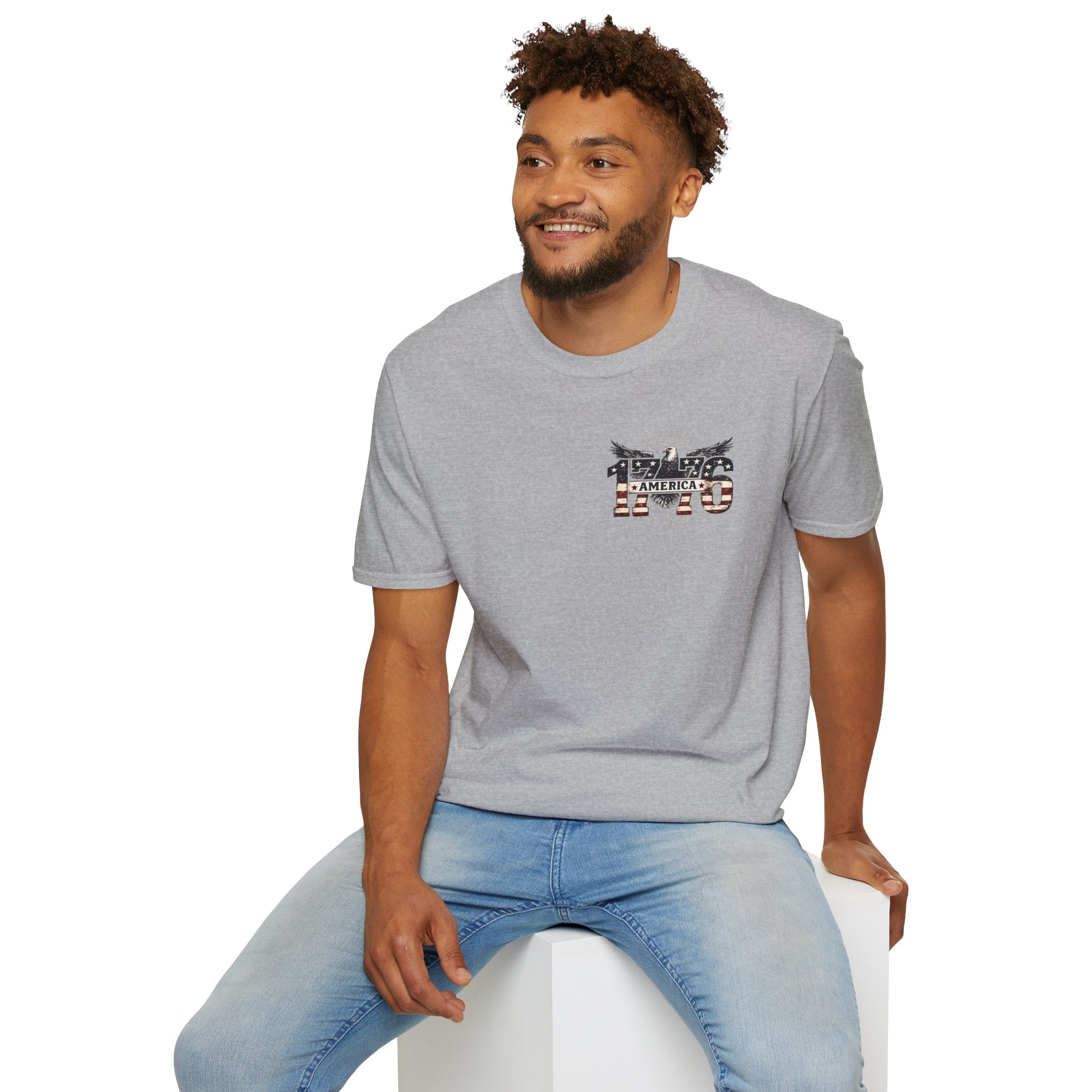 1776 American Flag Eagle T-Shirt — Vintage Patriotic Gift for Him Fourth of July Tee