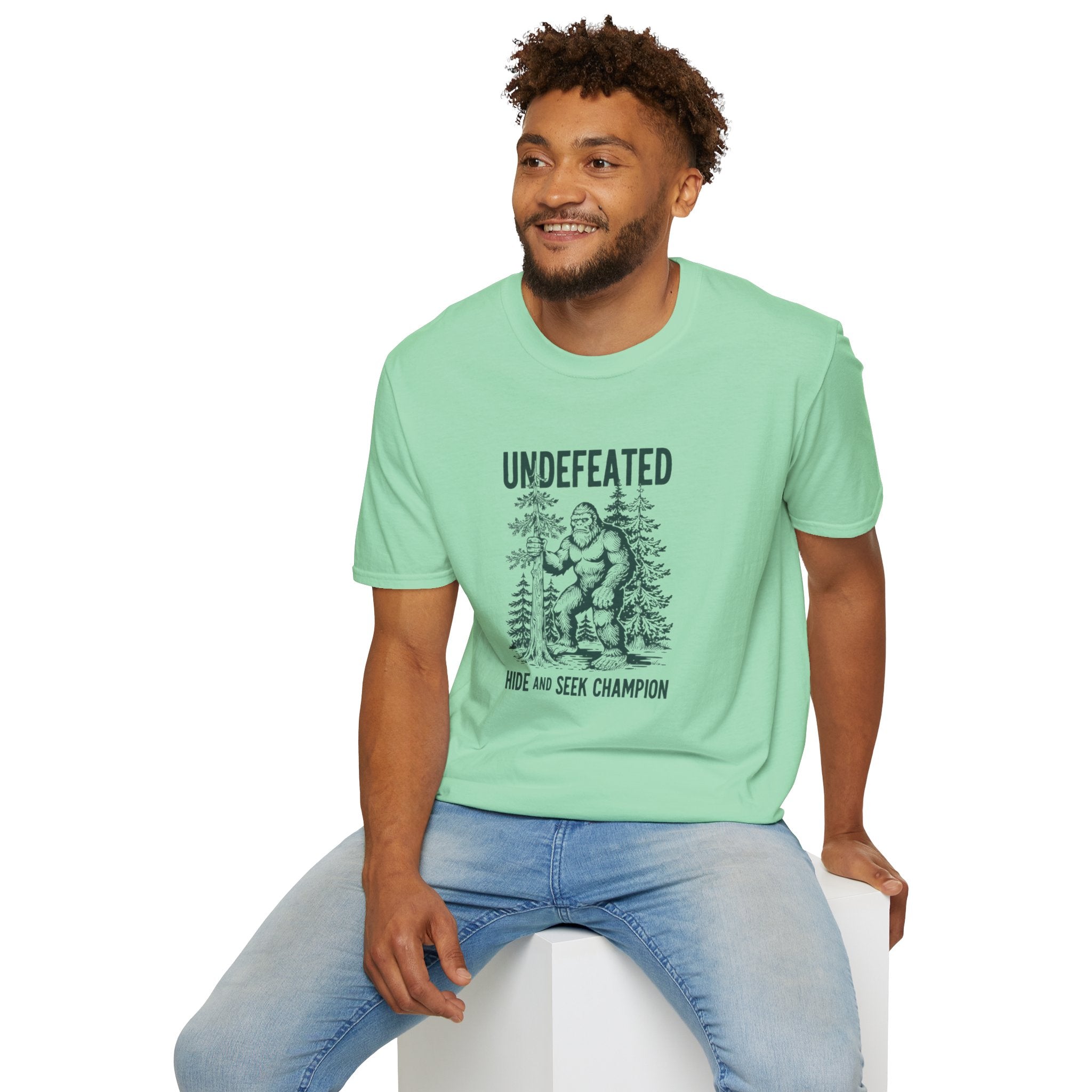 Undefeated Bigfoot T-Shirt — 'Hide and Seek Champion' Graphic Tee