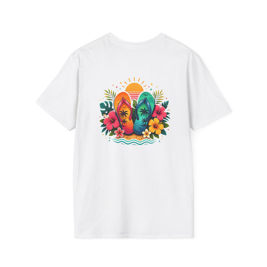 Floral Surf Chest Print T-Shirt — Cute Beach Gift for Women Graphic Tee