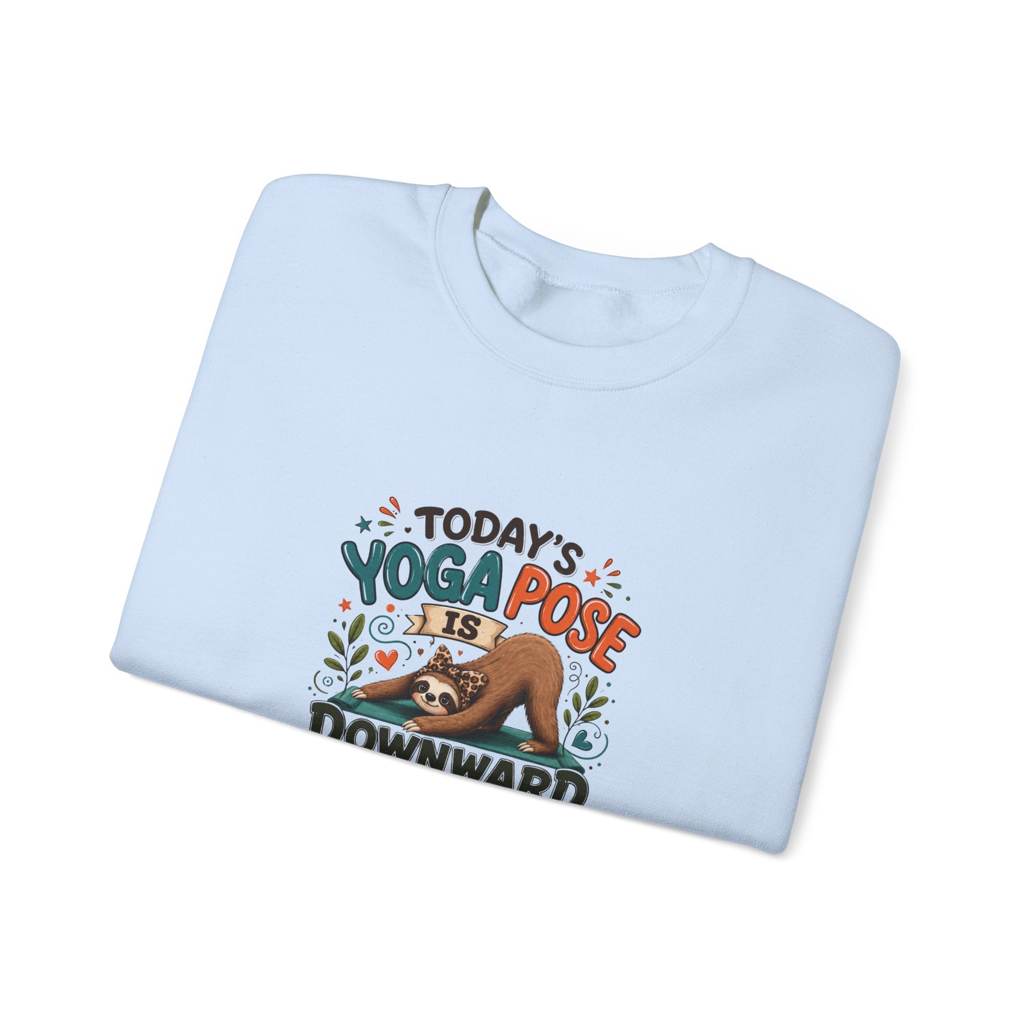 Downward Spiral Sloth Sweatshirt — Funny Lazy Gift for Her Yoga Pose Crewneck