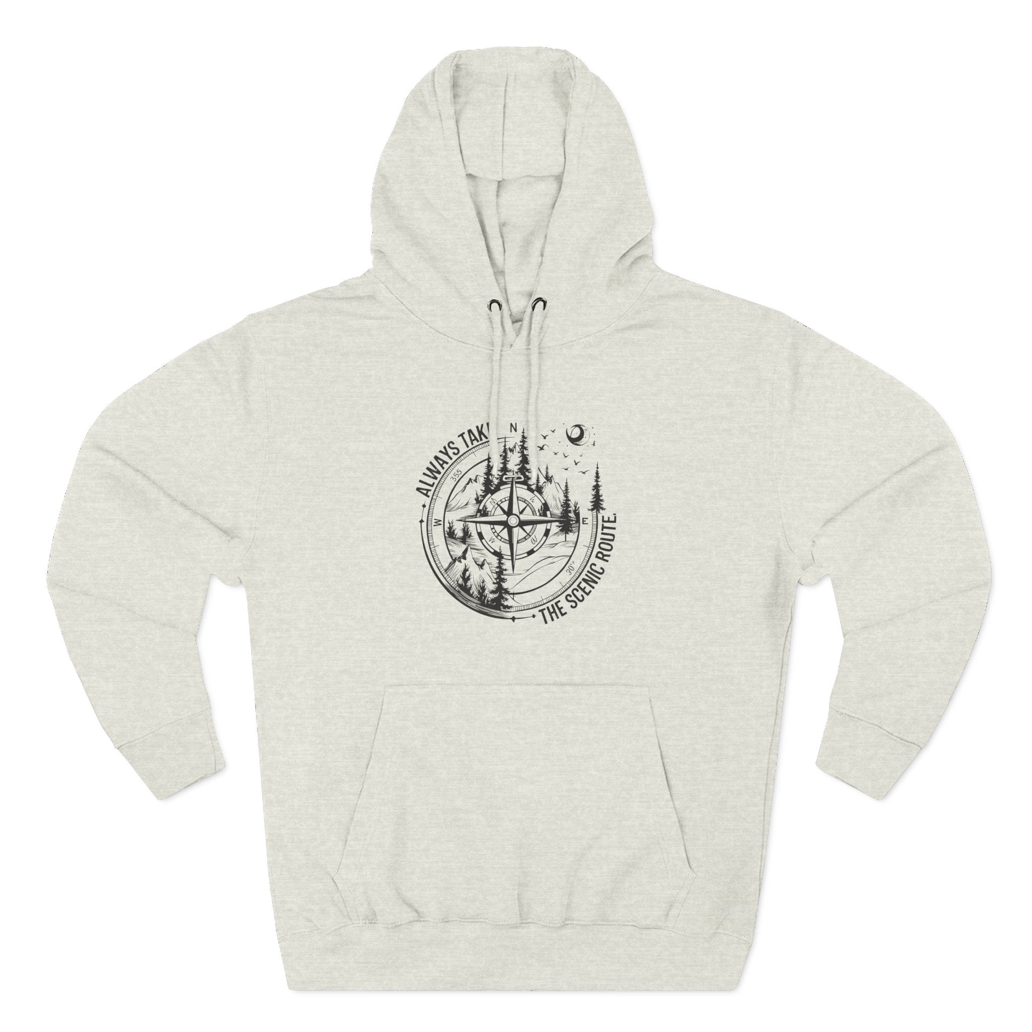 Hoodie — "Always Take the Scenic Route" Camping Graphic Pullover