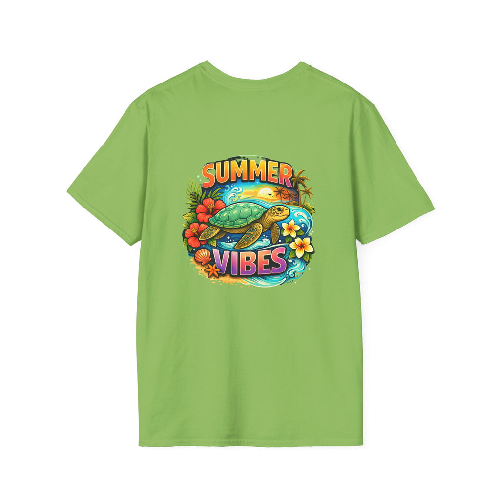 Summer Vibes Sea Turtle T-Shirt — Cute Beach Gift for Women Surf Floral Graphic Tee