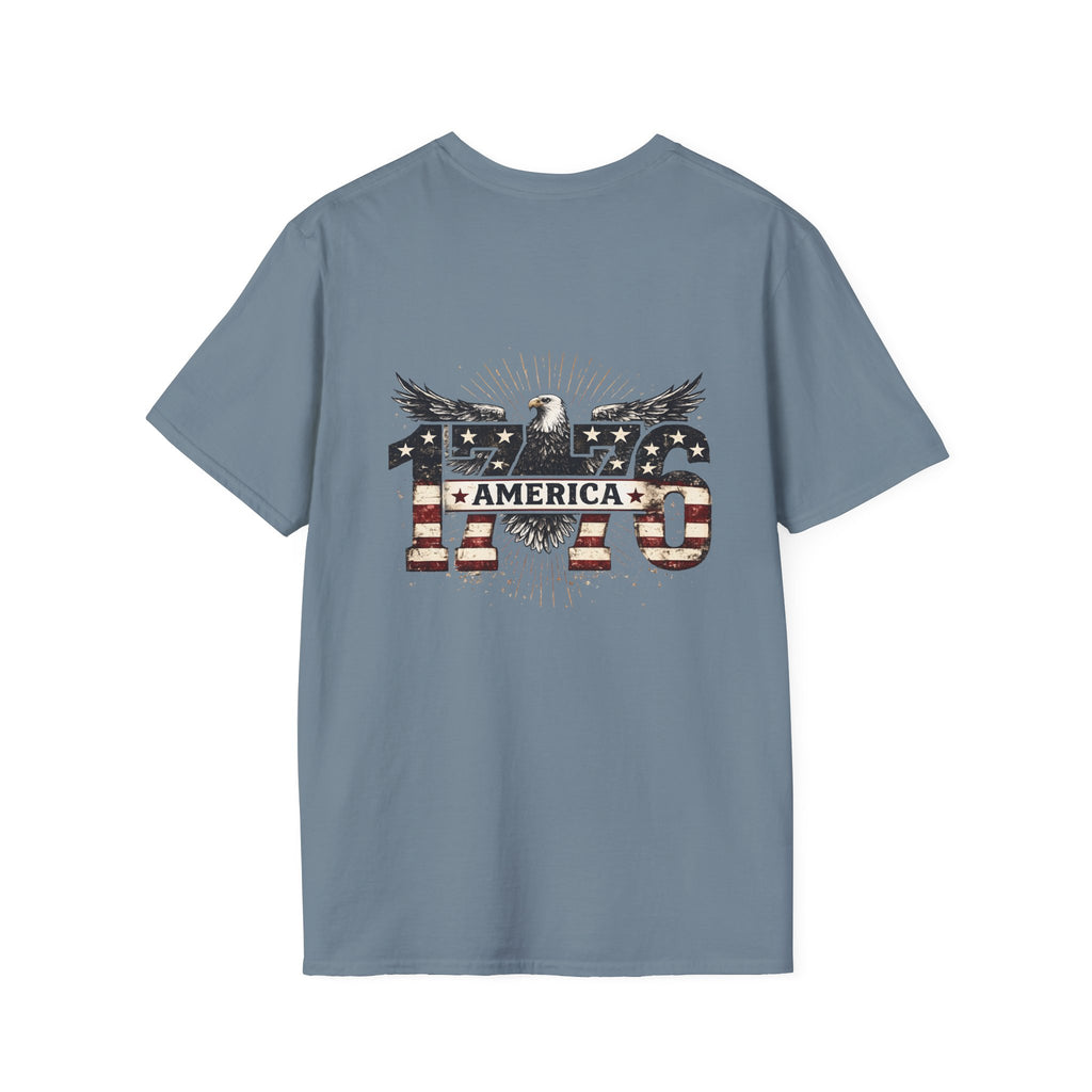 1776 American Flag Eagle T-Shirt — Vintage Patriotic Gift for Him Fourth of July Tee