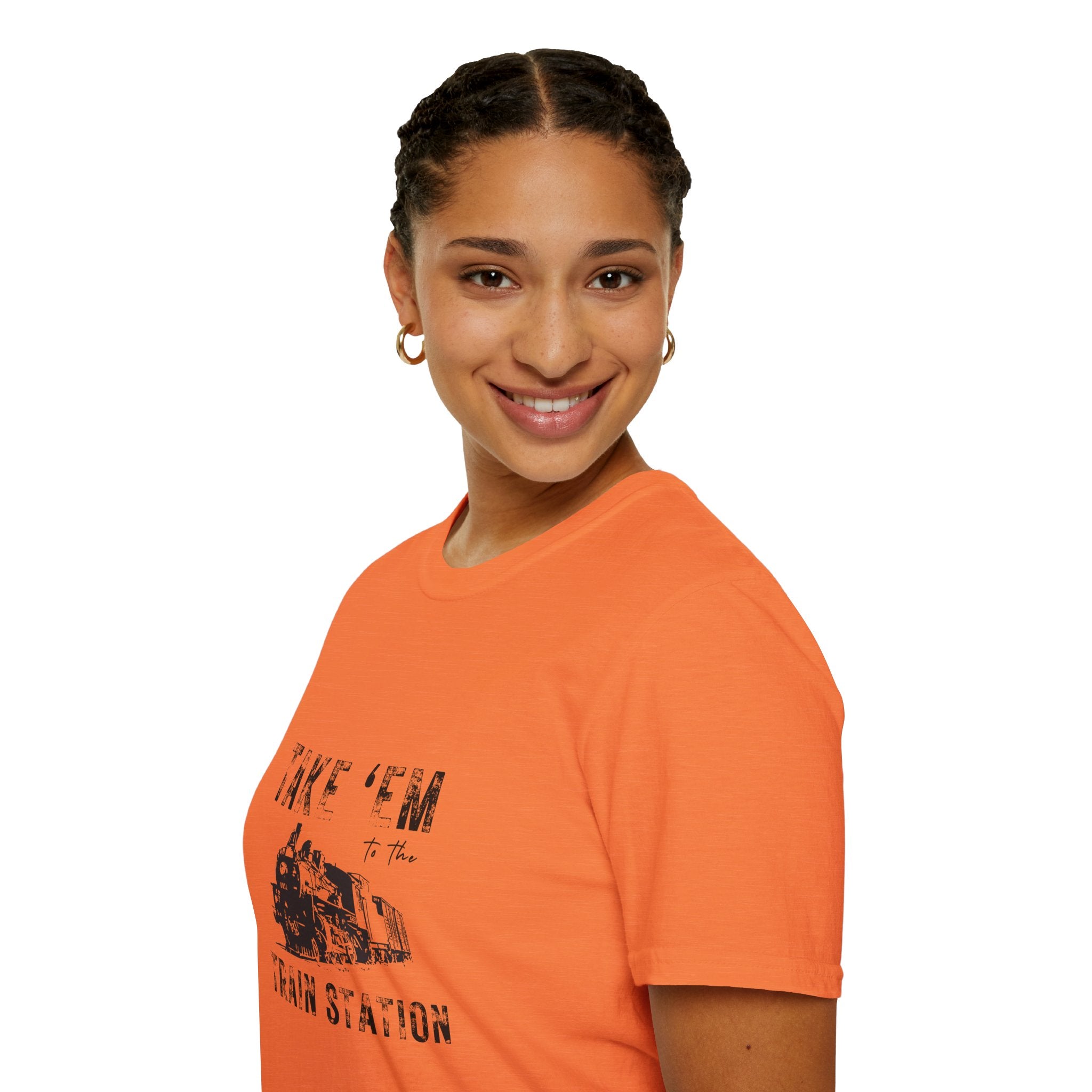 Take 'Em to the Train Station T-Shirt — Funny Sarcastic Gift Vintage Engine Graphic Tee